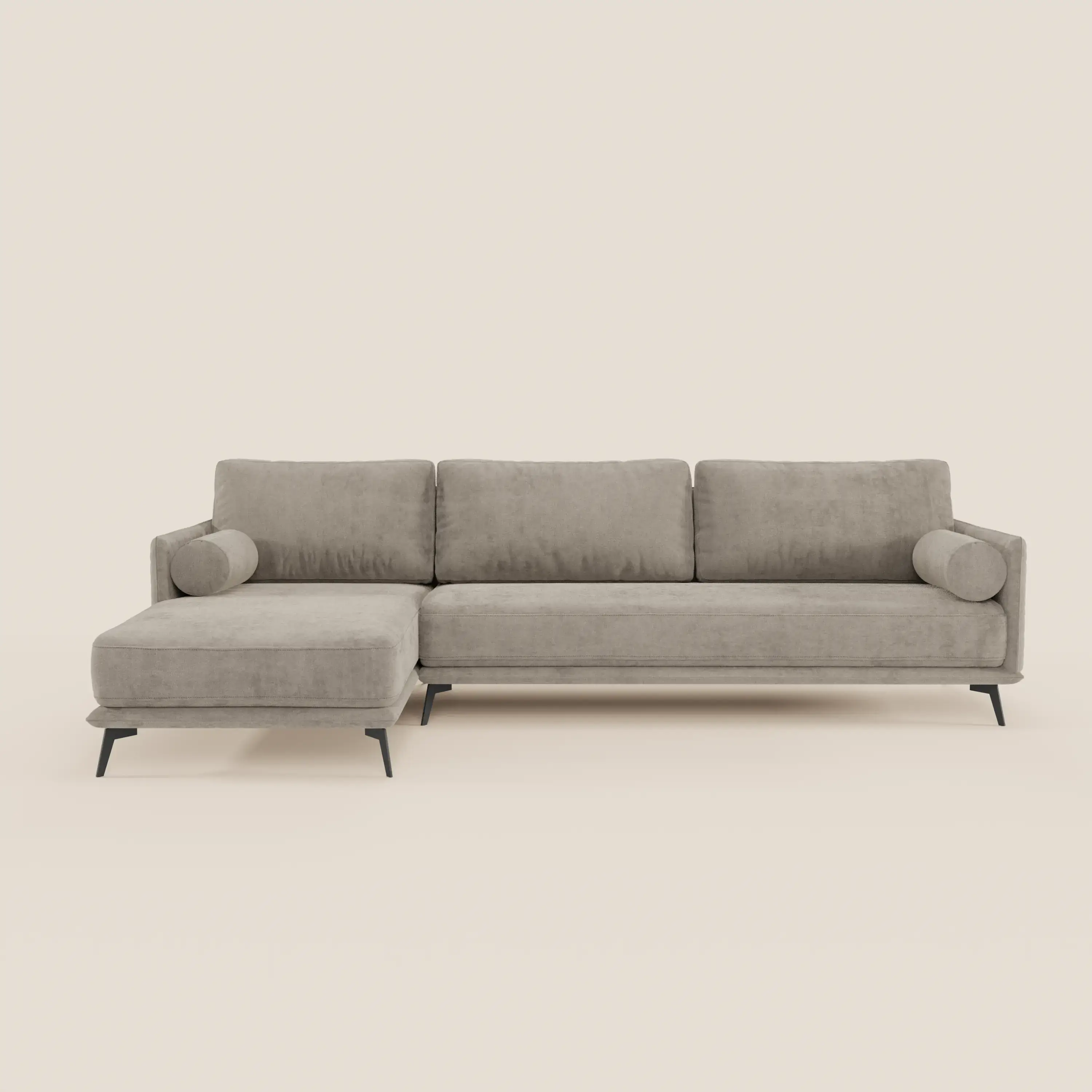 Basalto canapé d'angle moderne avec méridienne et base en métal - dossiers en plumes et tissu détachable T31 - Image 153