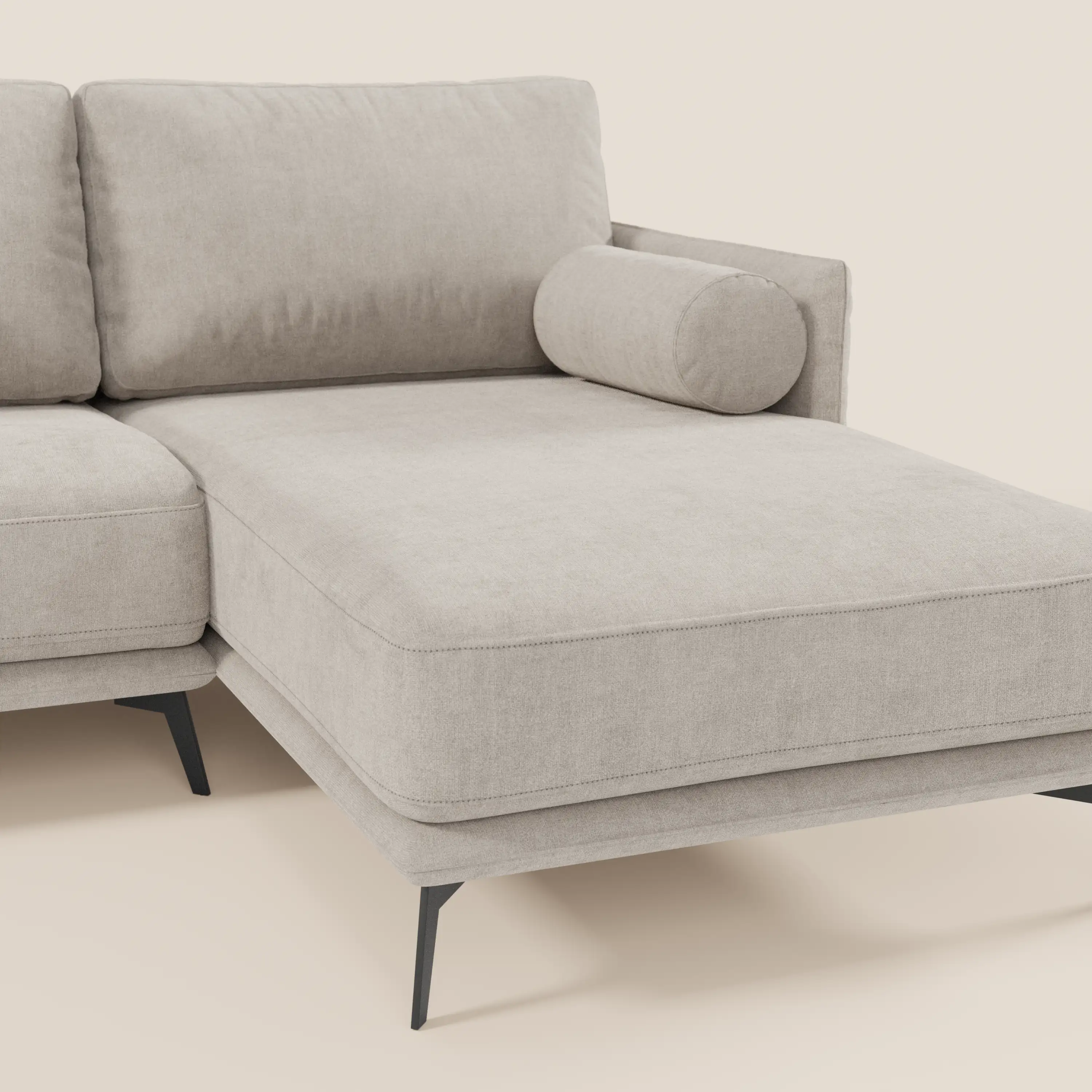 Basalto canapé d'angle moderne avec méridienne et base en métal - dossiers en plumes et tissu détachable T31 - Image 16
