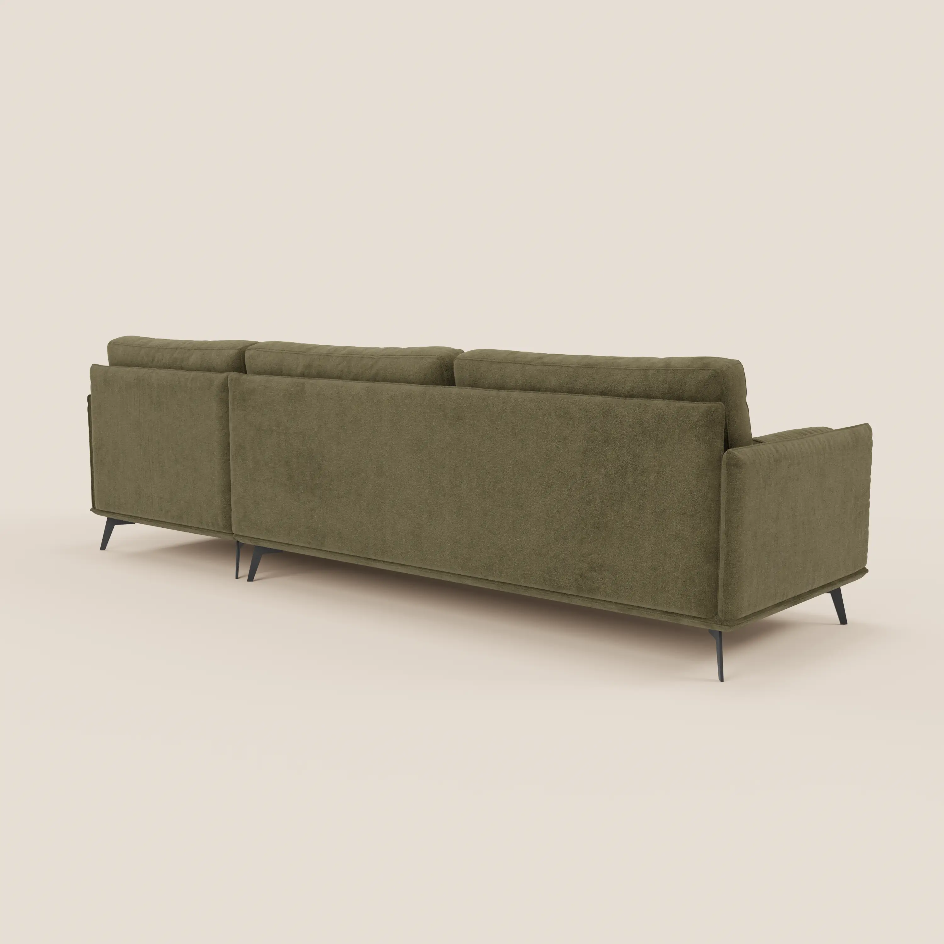 Basalto canapé d'angle moderne avec méridienne et base en métal - dossiers en plumes et tissu détachable T31 - Image 162