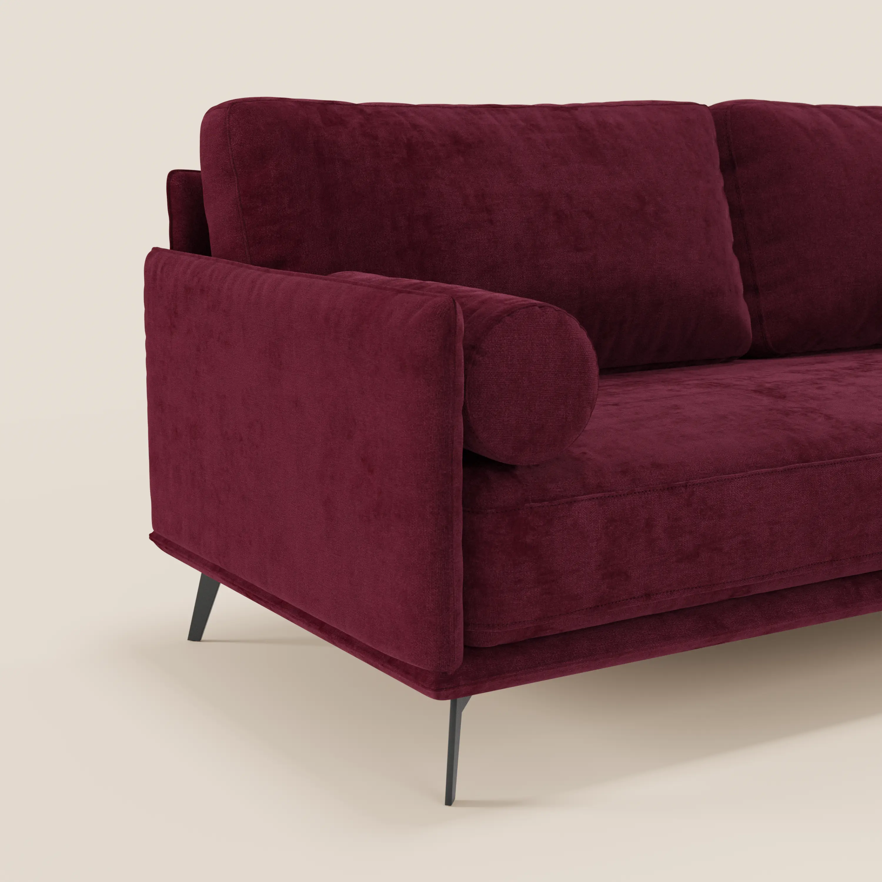 Basalto canapé d'angle moderne avec méridienne et base en métal - dossiers en plumes et tissu détachable T31 - Image 169