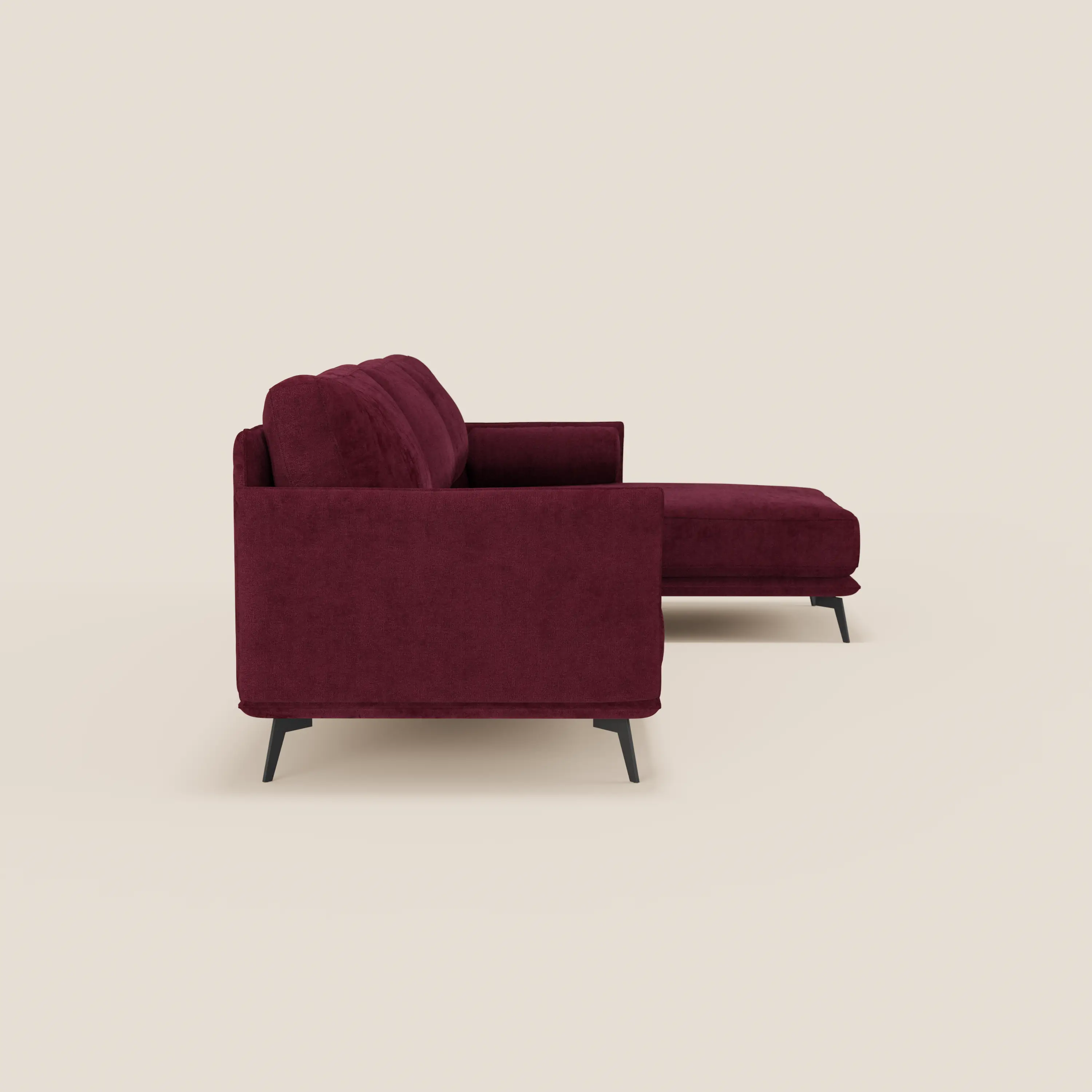 Basalto canapé d'angle moderne avec méridienne et base en métal - dossiers en plumes et tissu détachable T31 - Image 171