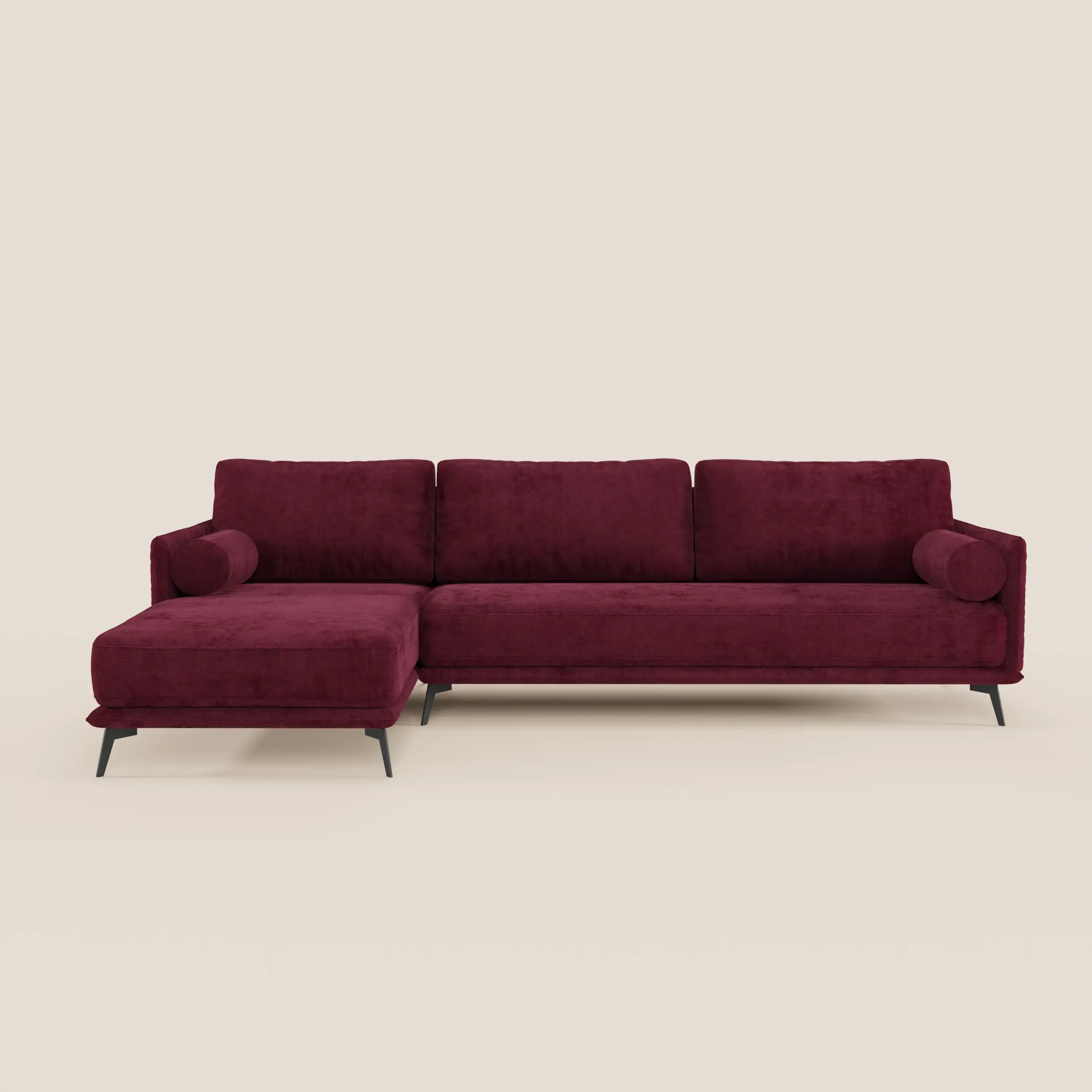 Basalto canapé d'angle moderne avec méridienne et base en métal - dossiers en plumes et tissu détachable T31 - Image 173