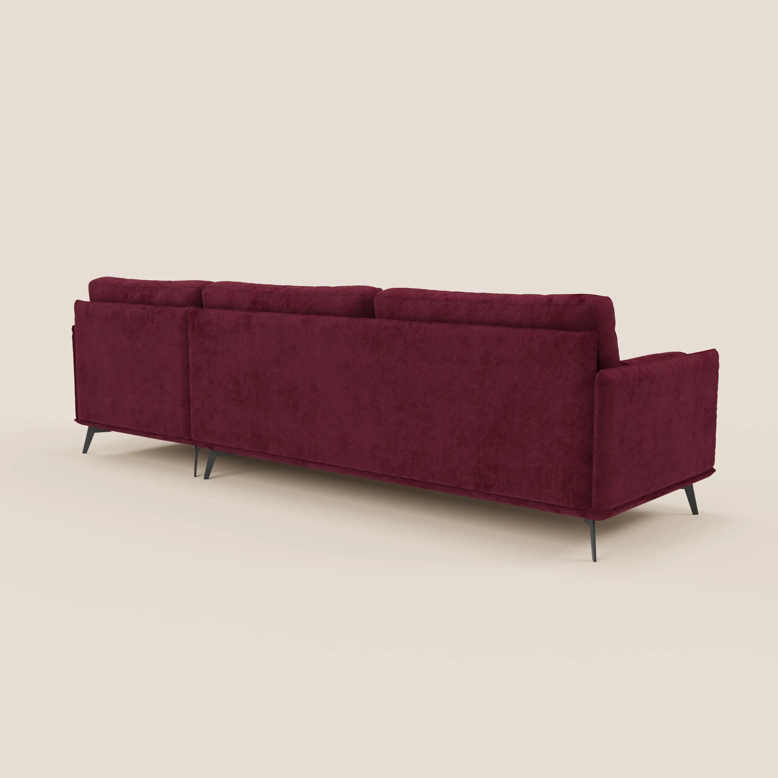 Basalto canapé d'angle moderne avec méridienne et base en métal - dossiers en plumes et tissu détachable T31 - Image 174