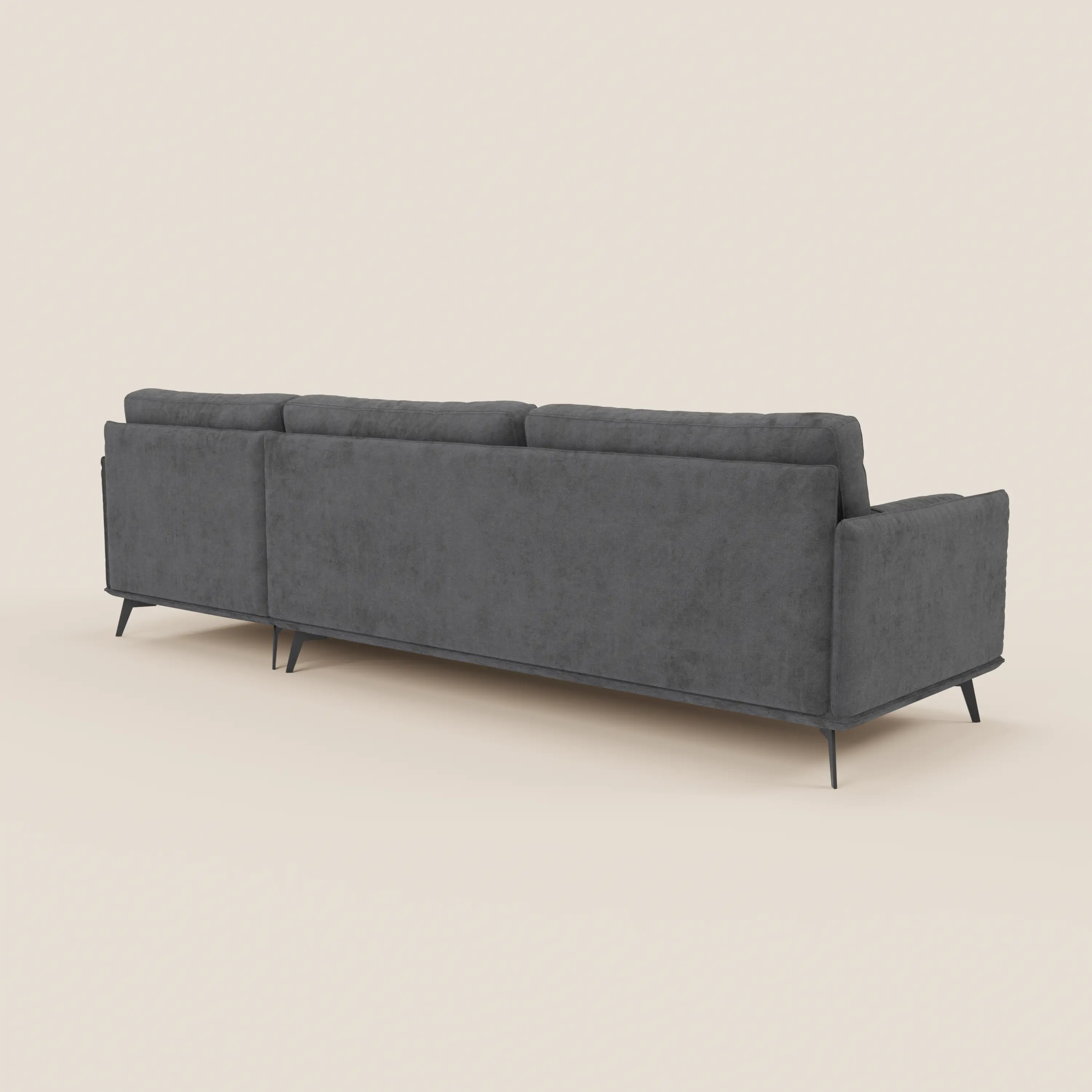 Basalto canapé d'angle moderne avec méridienne et base en métal - dossiers en plumes et tissu détachable T31 - Image 30