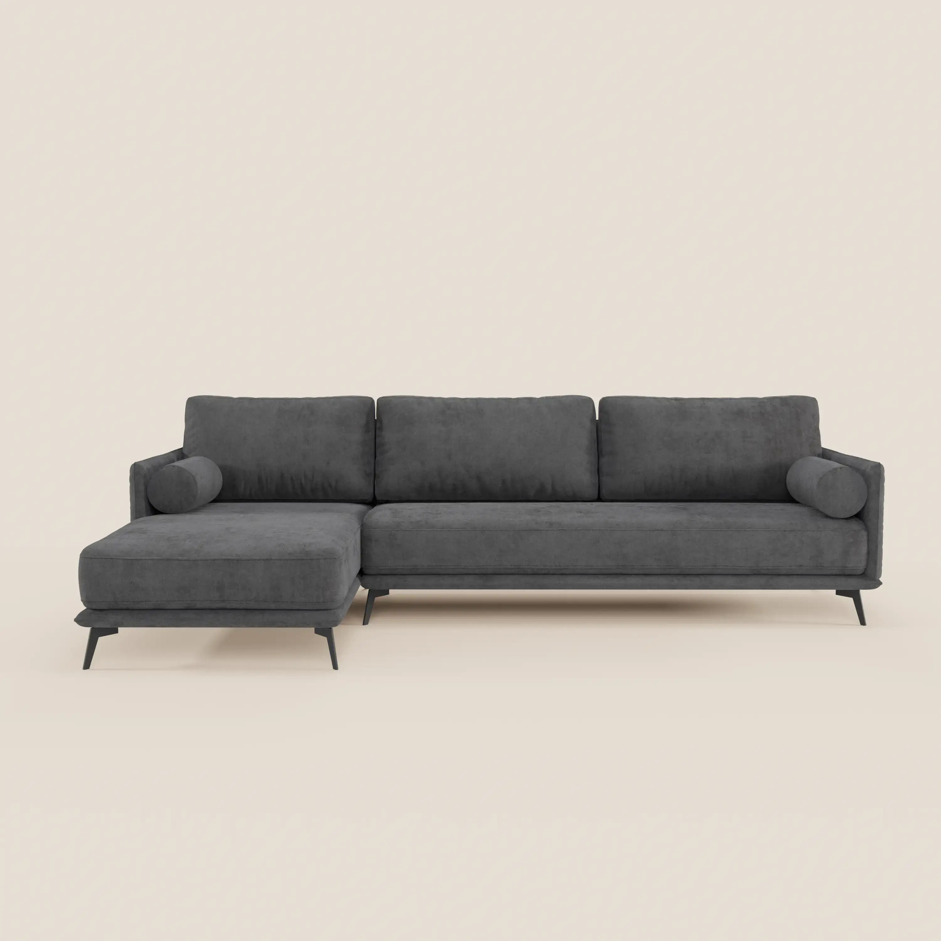 Basalto canapé d'angle moderne avec méridienne et base en métal - dossiers en plumes et tissu détachable T31 - Image 32