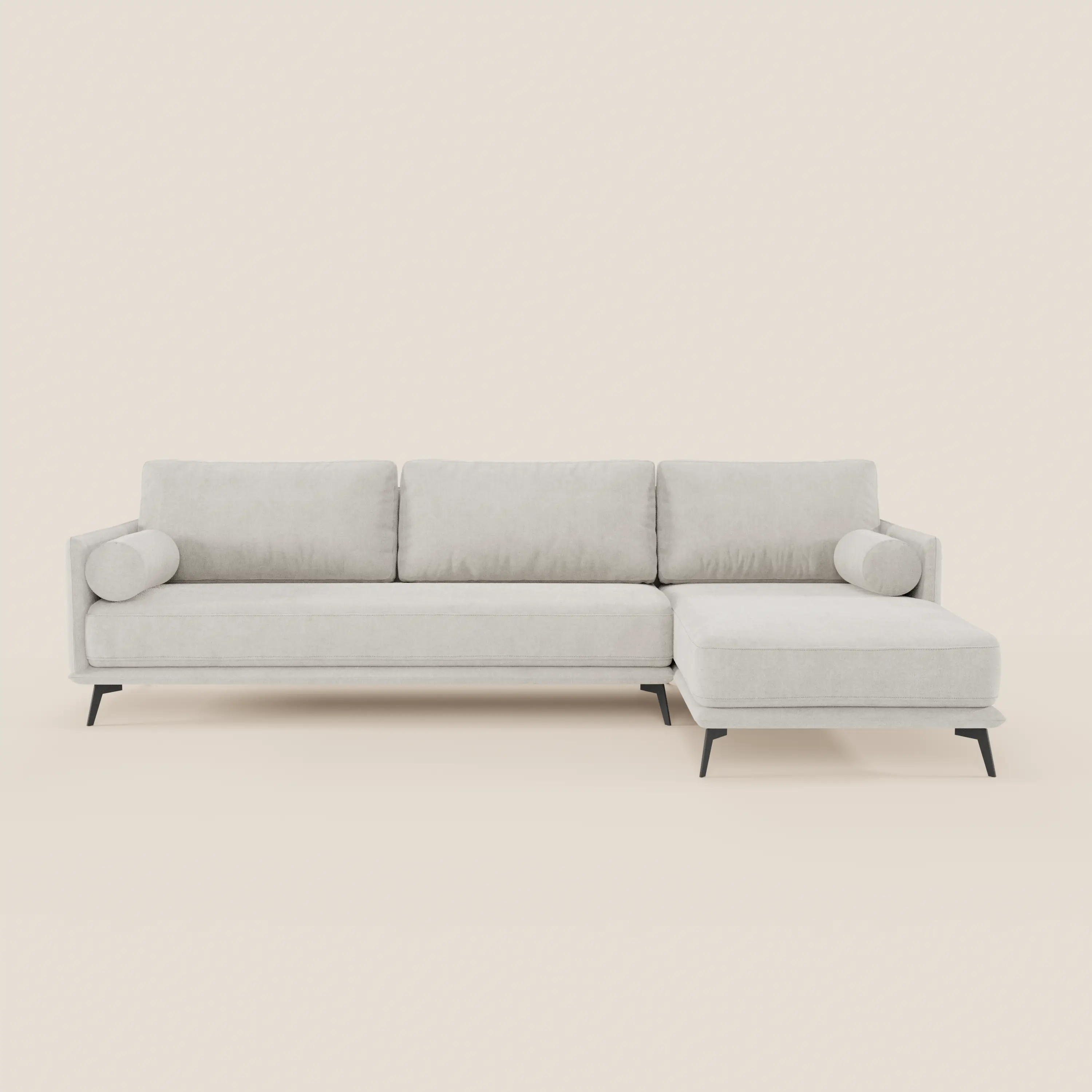 Basalto canapé d'angle moderne avec méridienne et base en métal - dossiers en plumes et tissu détachable T31 - Image 35