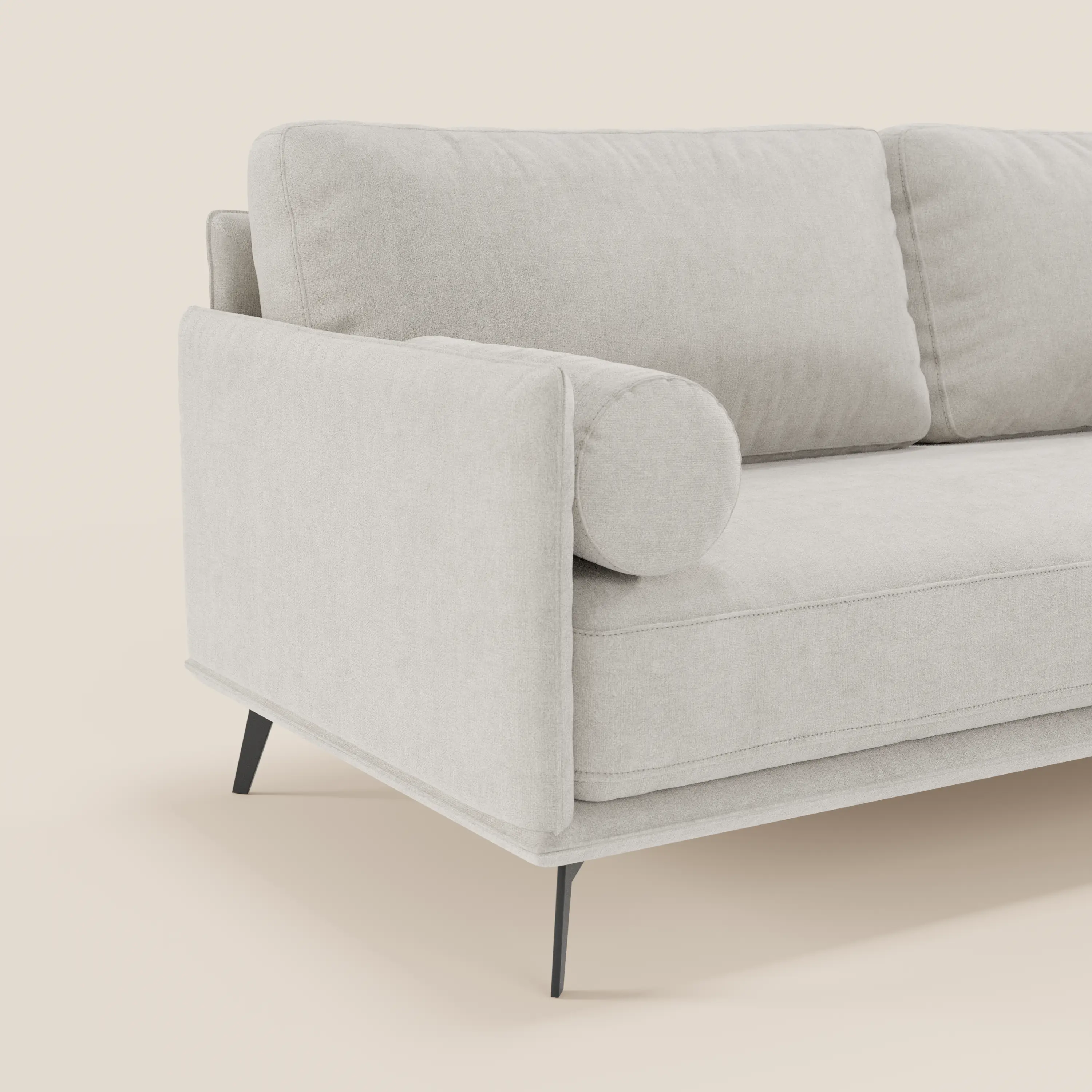 Basalto canapé d'angle moderne avec méridienne et base en métal - dossiers en plumes et tissu détachable T31 - Image 37