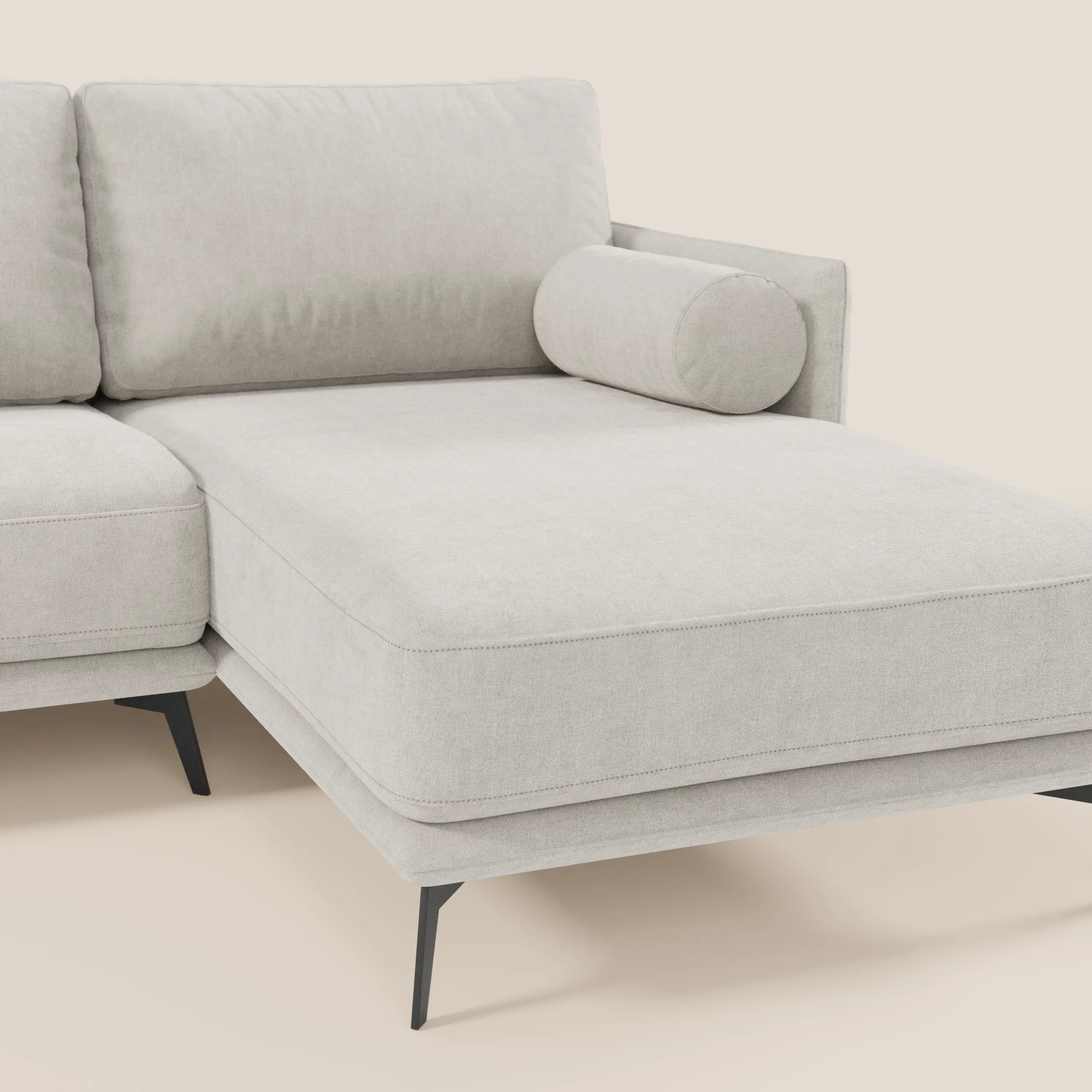 Basalto canapé d'angle moderne avec méridienne et base en métal - dossiers en plumes et tissu détachable T31 - Image 38