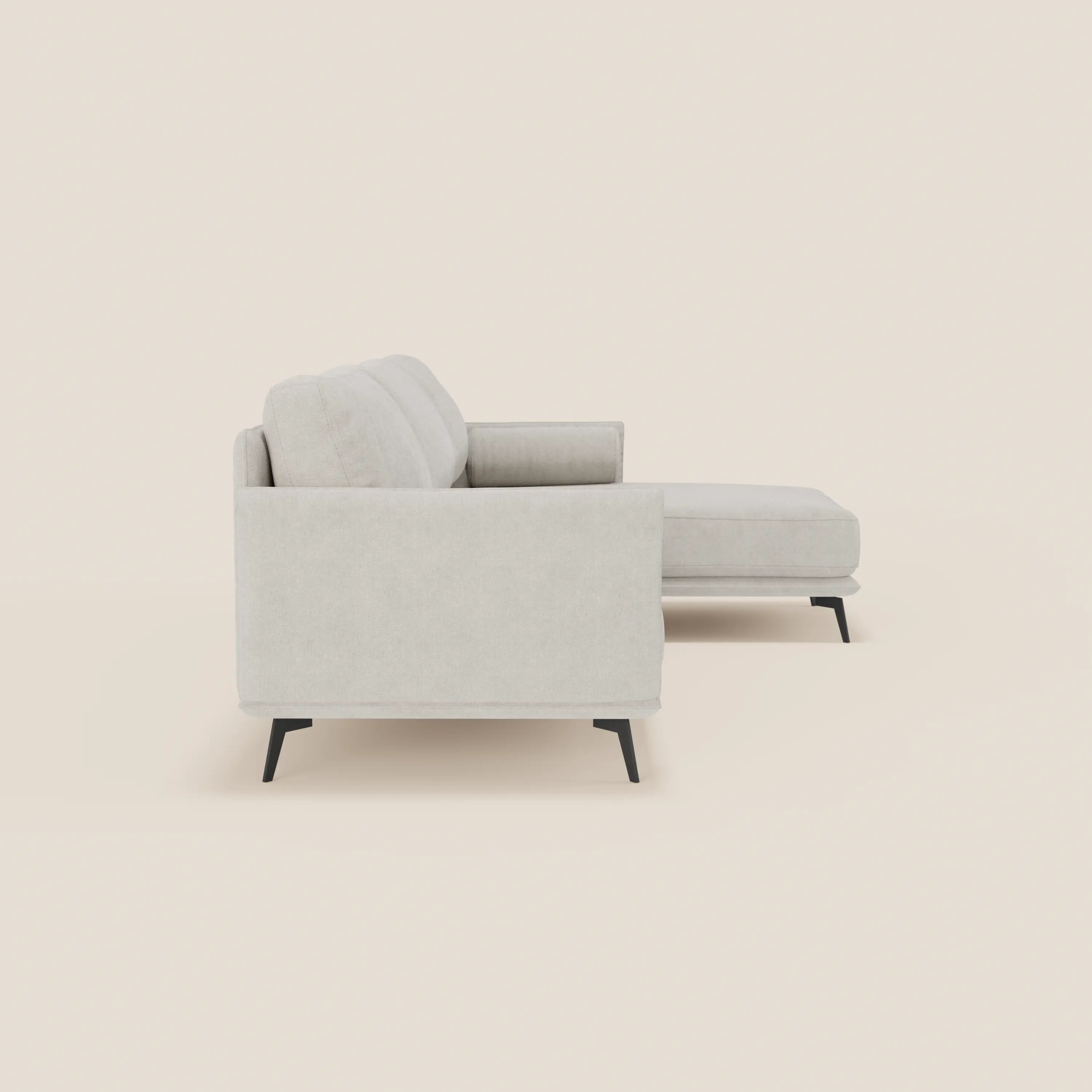 Basalto canapé d'angle moderne avec méridienne et base en métal - dossiers en plumes et tissu détachable T31 - Image 39