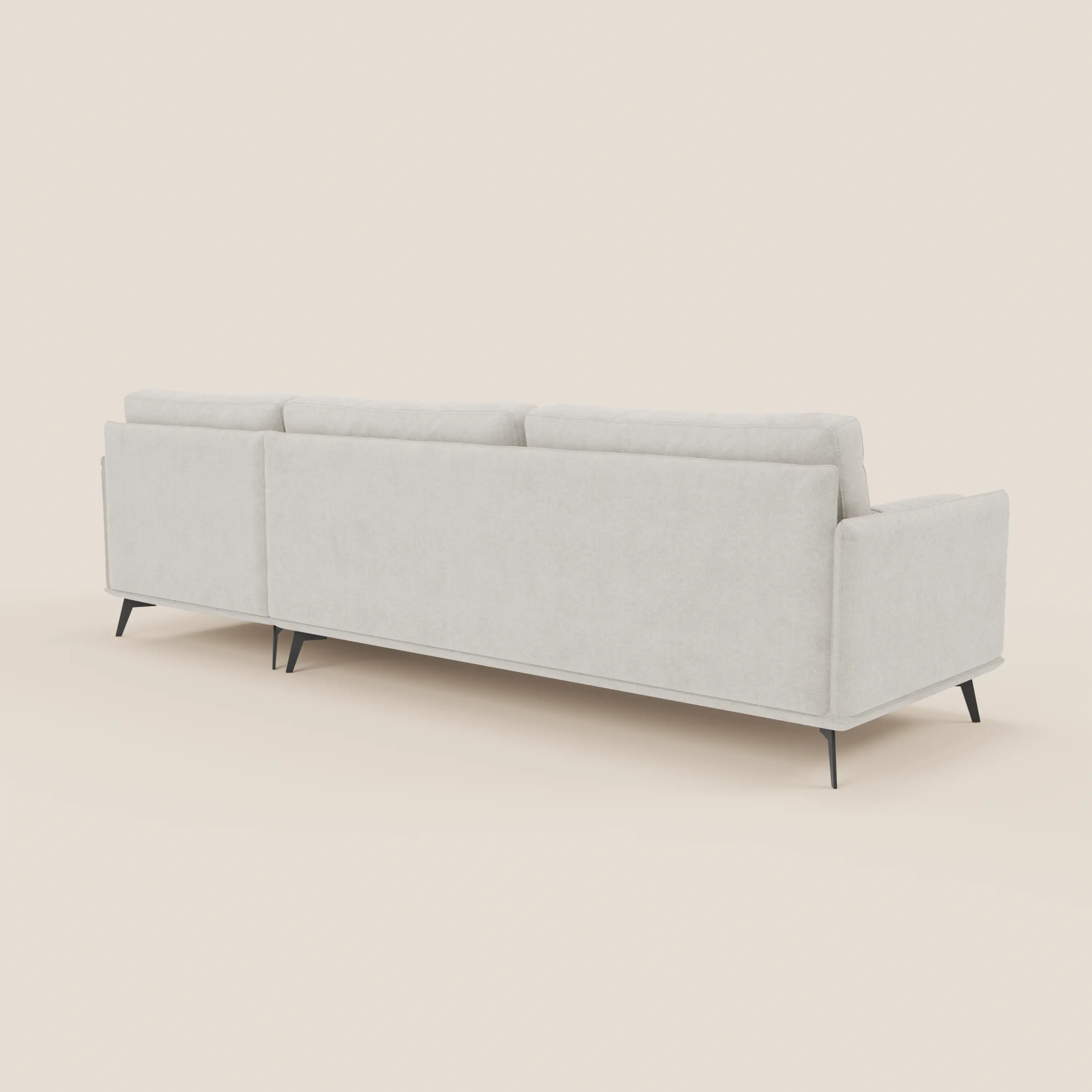 Basalto canapé d'angle moderne avec méridienne et base en métal - dossiers en plumes et tissu détachable T31 - Image 41