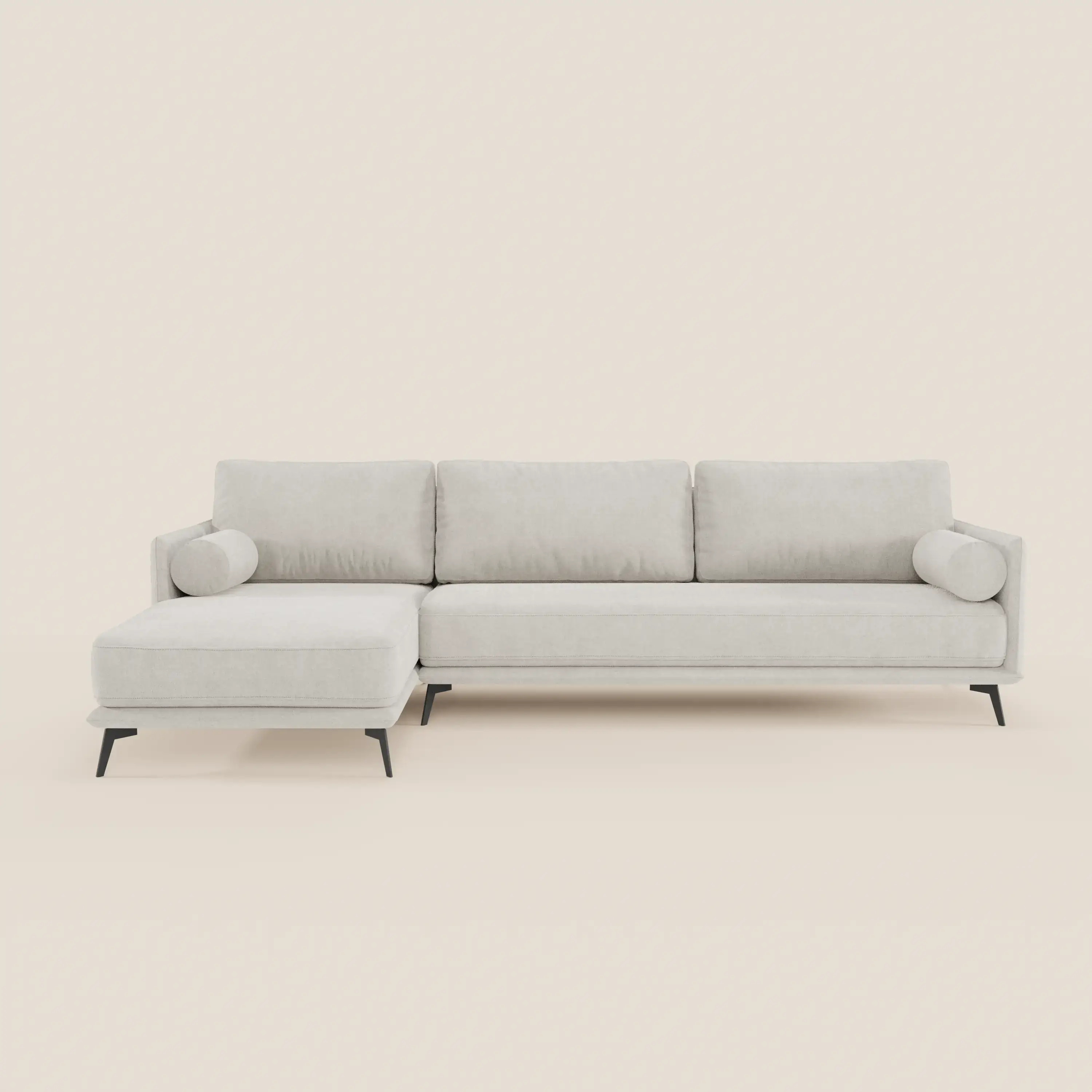 Basalto canapé d'angle moderne avec méridienne et base en métal - dossiers en plumes et tissu détachable T31 - Image 43