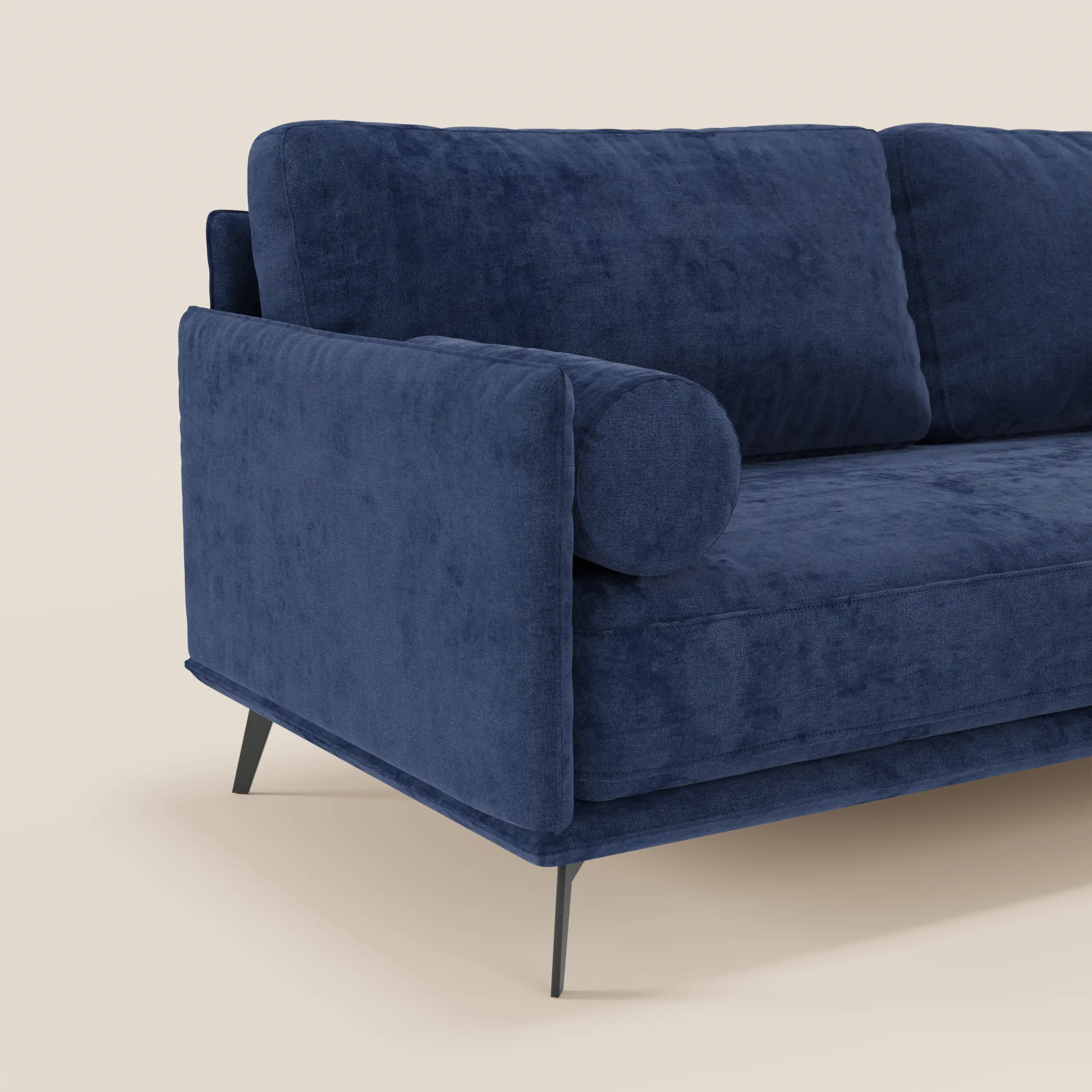 Basalto canapé d'angle moderne avec méridienne et base en métal - dossiers en plumes et tissu détachable T31 - Image 48