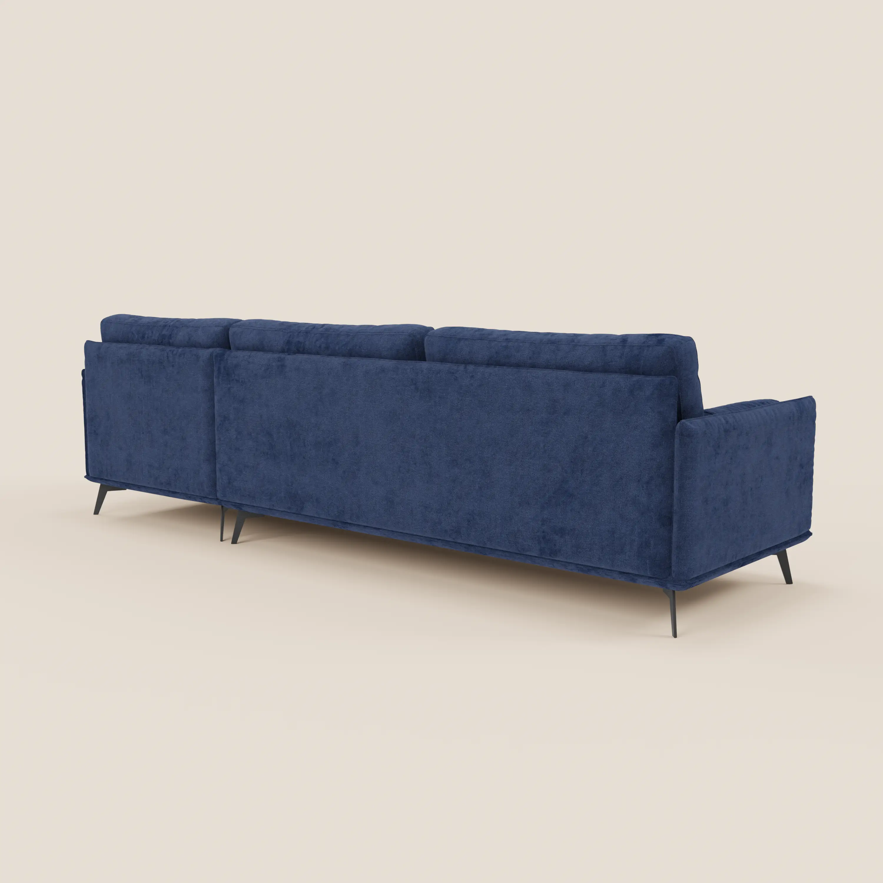 Basalto canapé d'angle moderne avec méridienne et base en métal - dossiers en plumes et tissu détachable T31 - Image 52