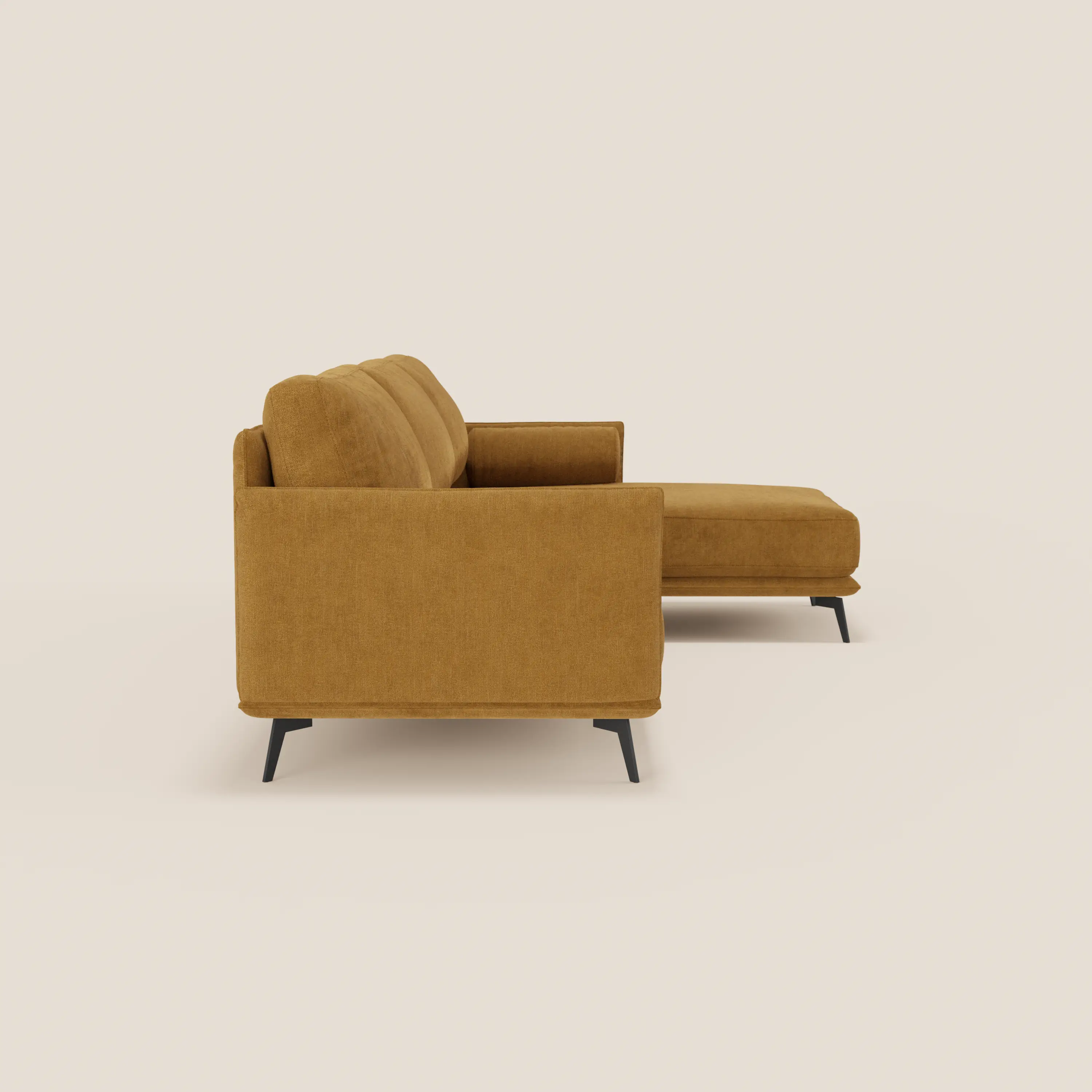 Basalto canapé d'angle moderne avec méridienne et base en métal - dossiers en plumes et tissu détachable T31 - Image 61