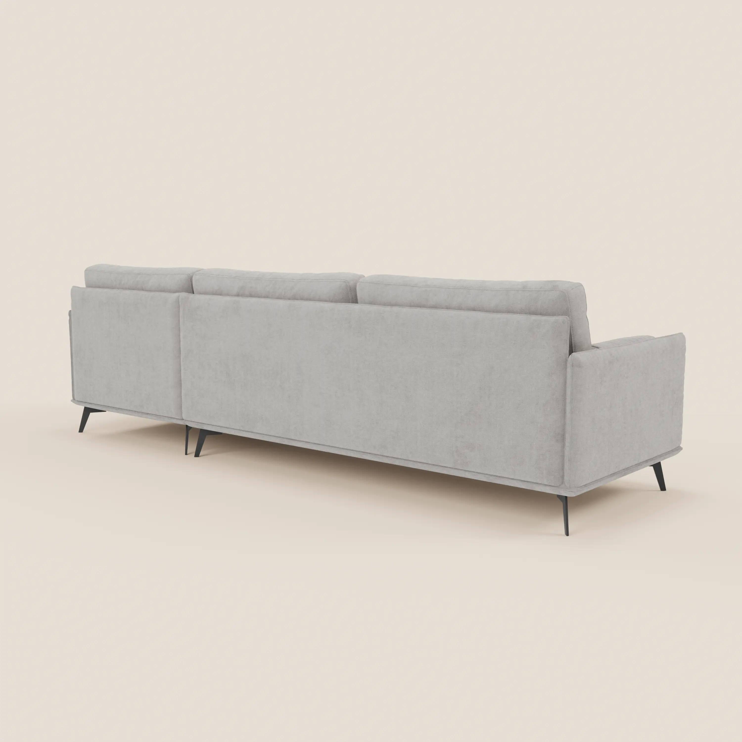 Basalto canapé d'angle moderne avec méridienne et base en métal - dossiers en plumes et tissu détachable T31 - Image 74