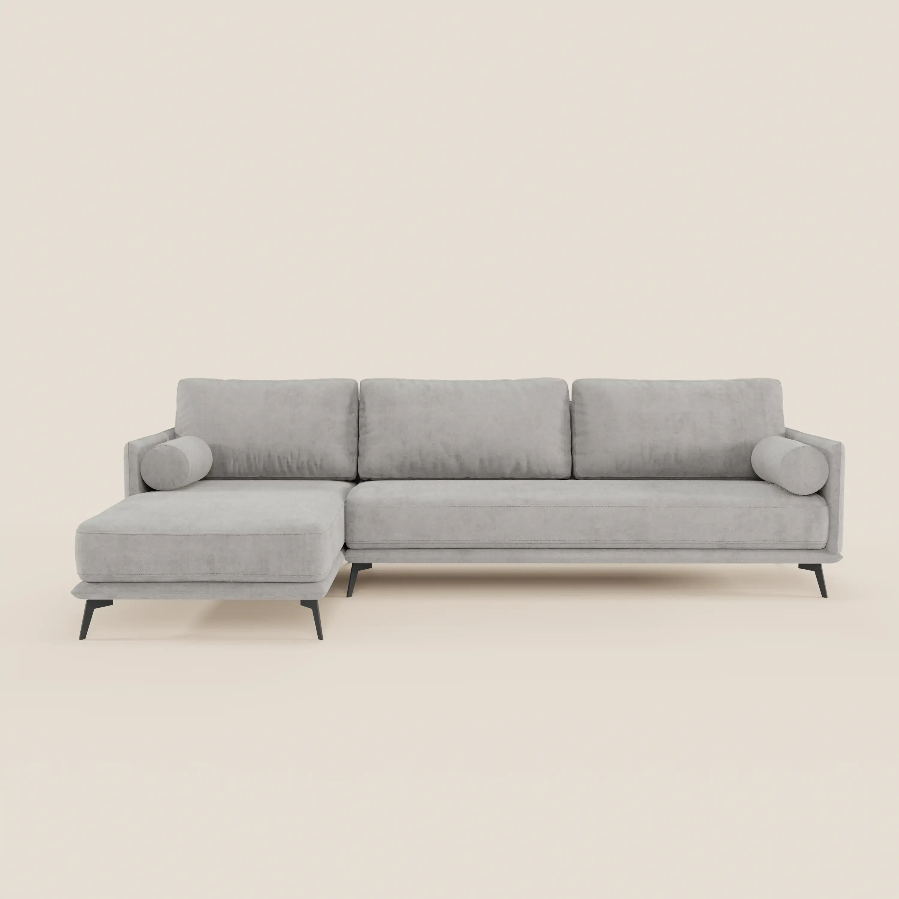 Basalto canapé d'angle moderne avec méridienne et base en métal - dossiers en plumes et tissu détachable T31 - Image 76