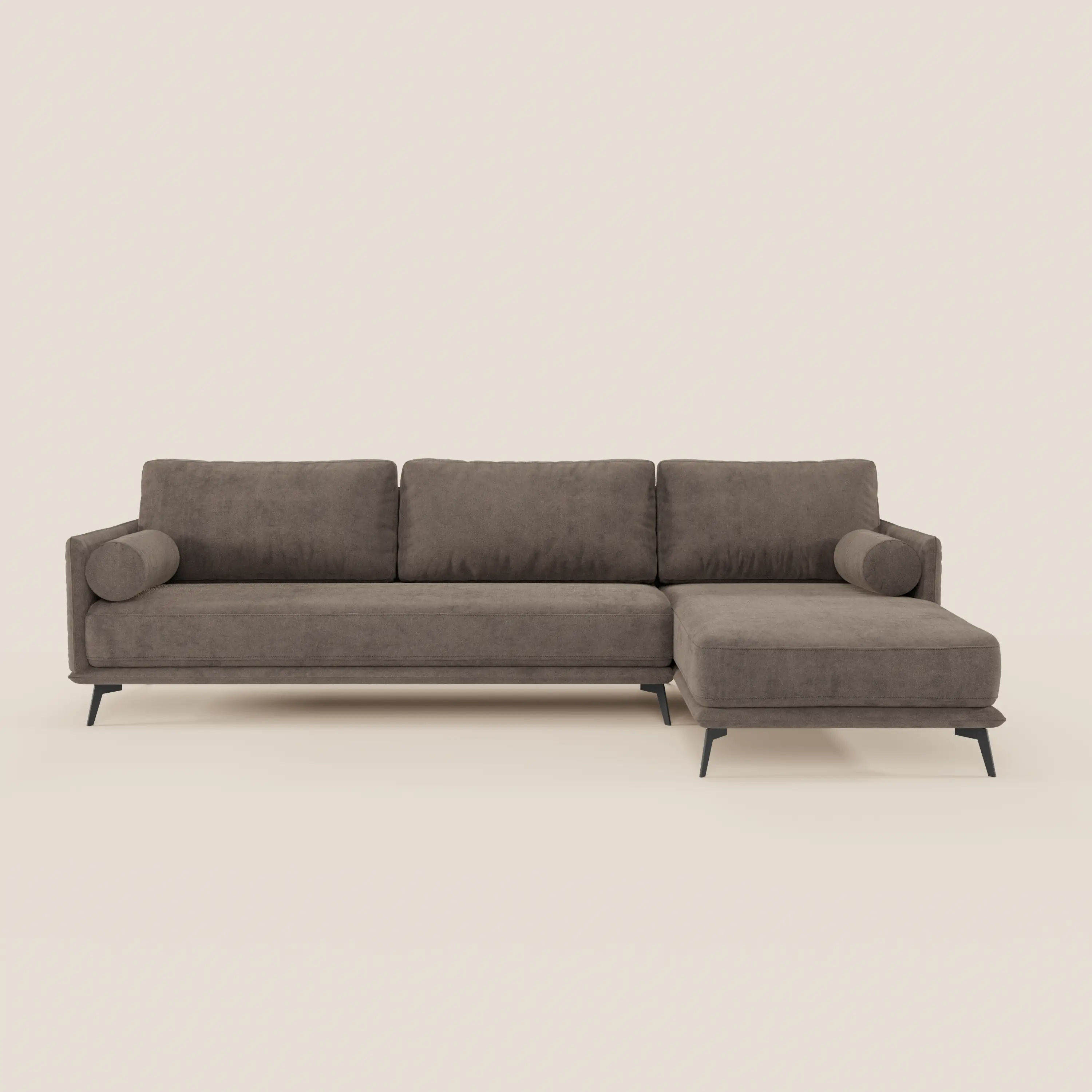 Basalto canapé d'angle moderne avec méridienne et base en métal - dossiers en plumes et tissu détachable T31 - Image 79