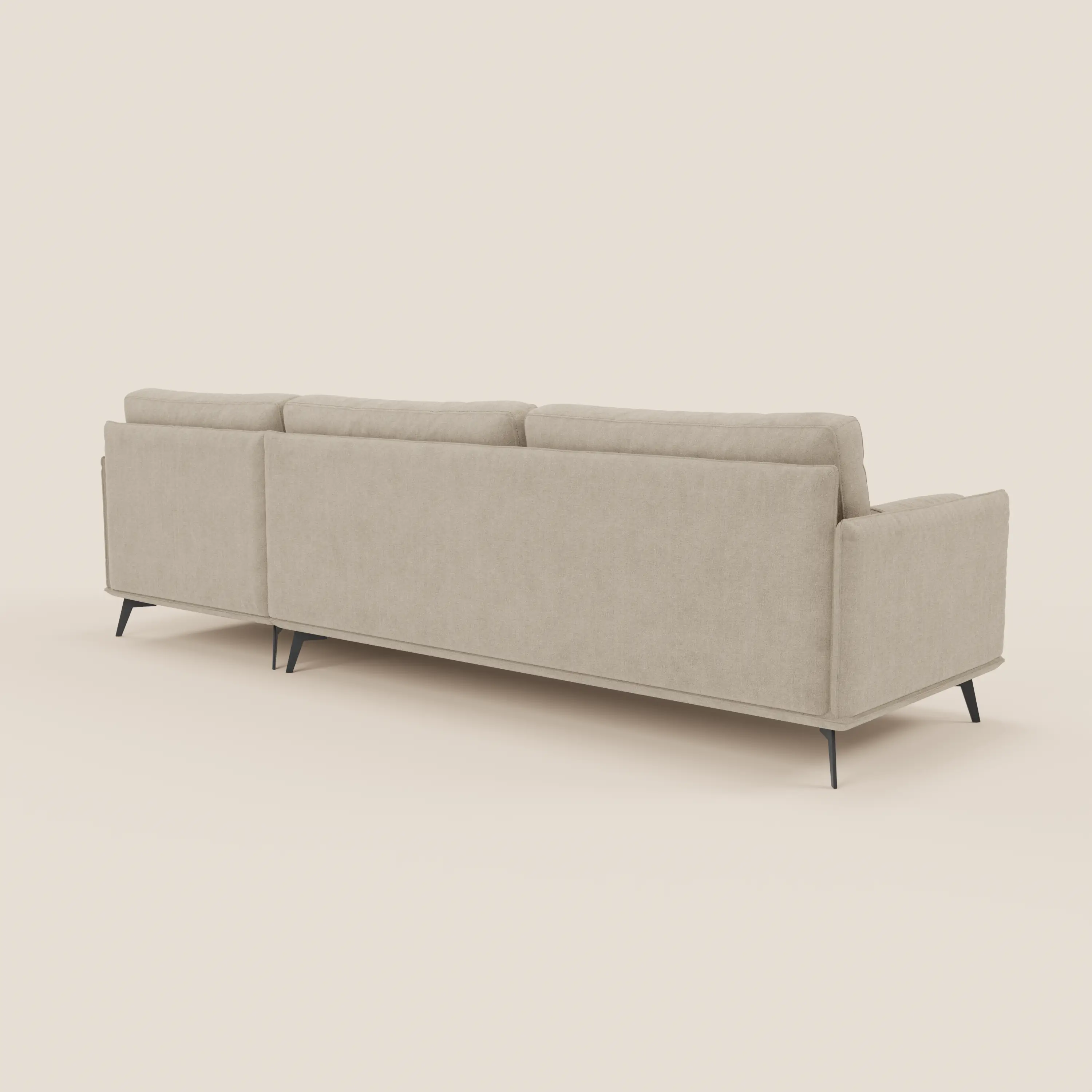 Basalto canapé d'angle moderne avec méridienne et base en métal - dossiers en plumes et tissu détachable T31 - Image 8