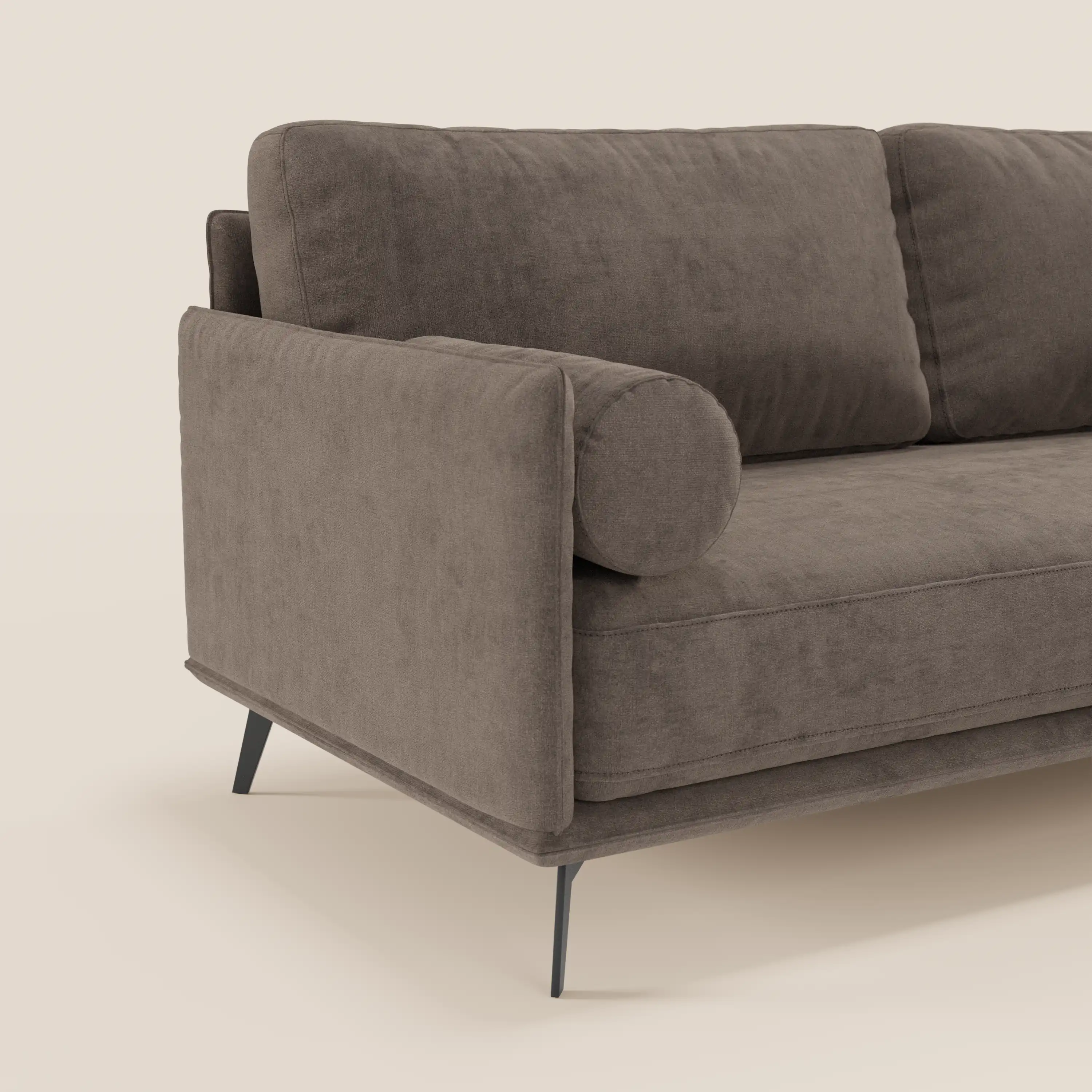 Basalto canapé d'angle moderne avec méridienne et base en métal - dossiers en plumes et tissu détachable T31 - Image 81
