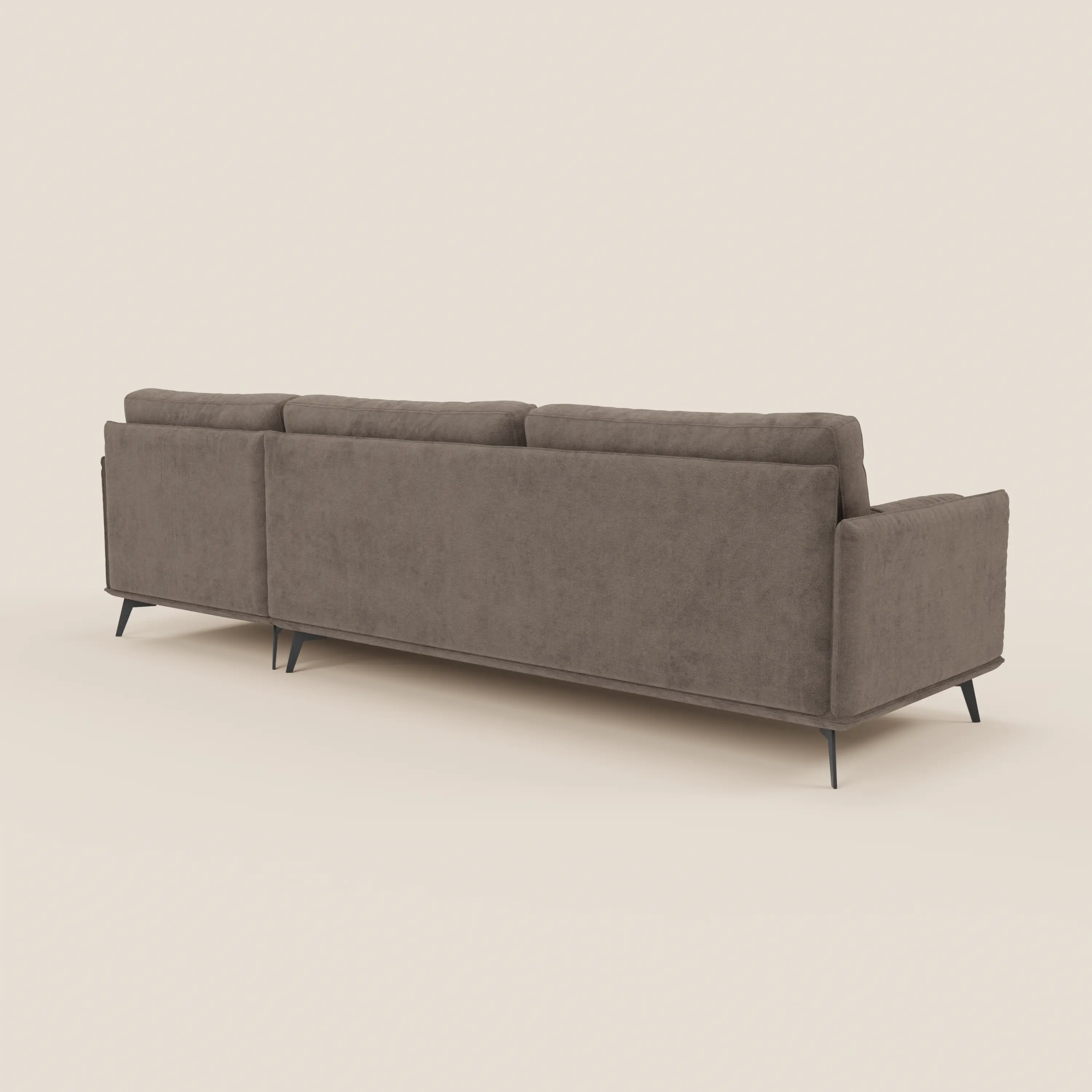 Basalto canapé d'angle moderne avec méridienne et base en métal - dossiers en plumes et tissu détachable T31 - Image 85