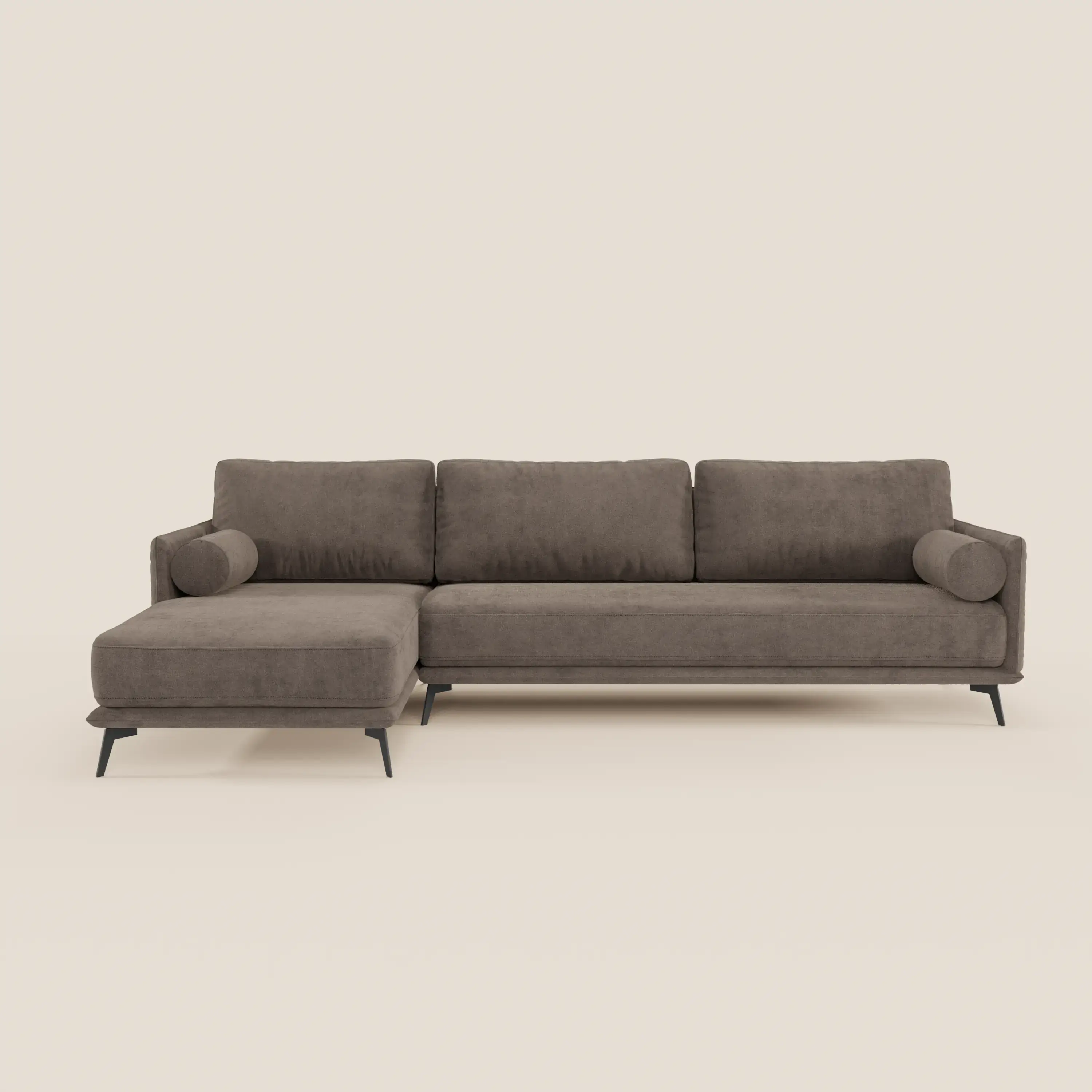 Basalto canapé d'angle moderne avec méridienne et base en métal - dossiers en plumes et tissu détachable T31 - Image 87