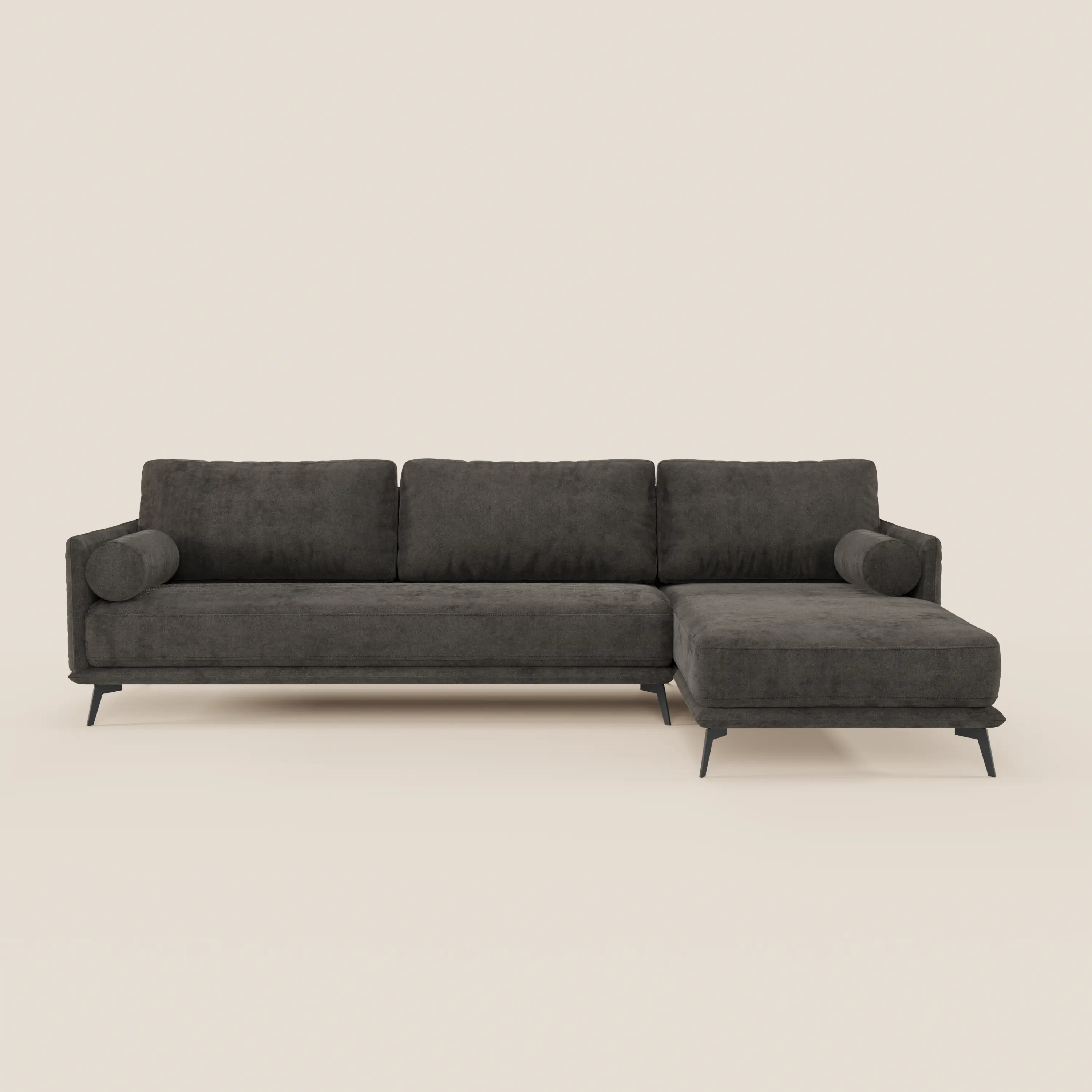Basalto canapé d'angle moderne avec méridienne et base en métal - dossiers en plumes et tissu détachable T31 - Image 90