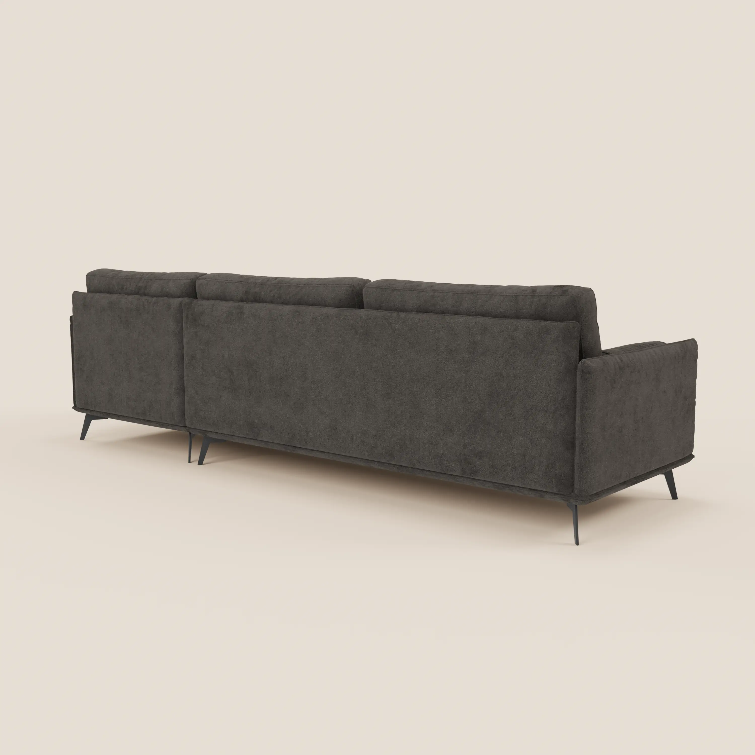Basalto canapé d'angle moderne avec méridienne et base en métal - dossiers en plumes et tissu détachable T31 - Image 96