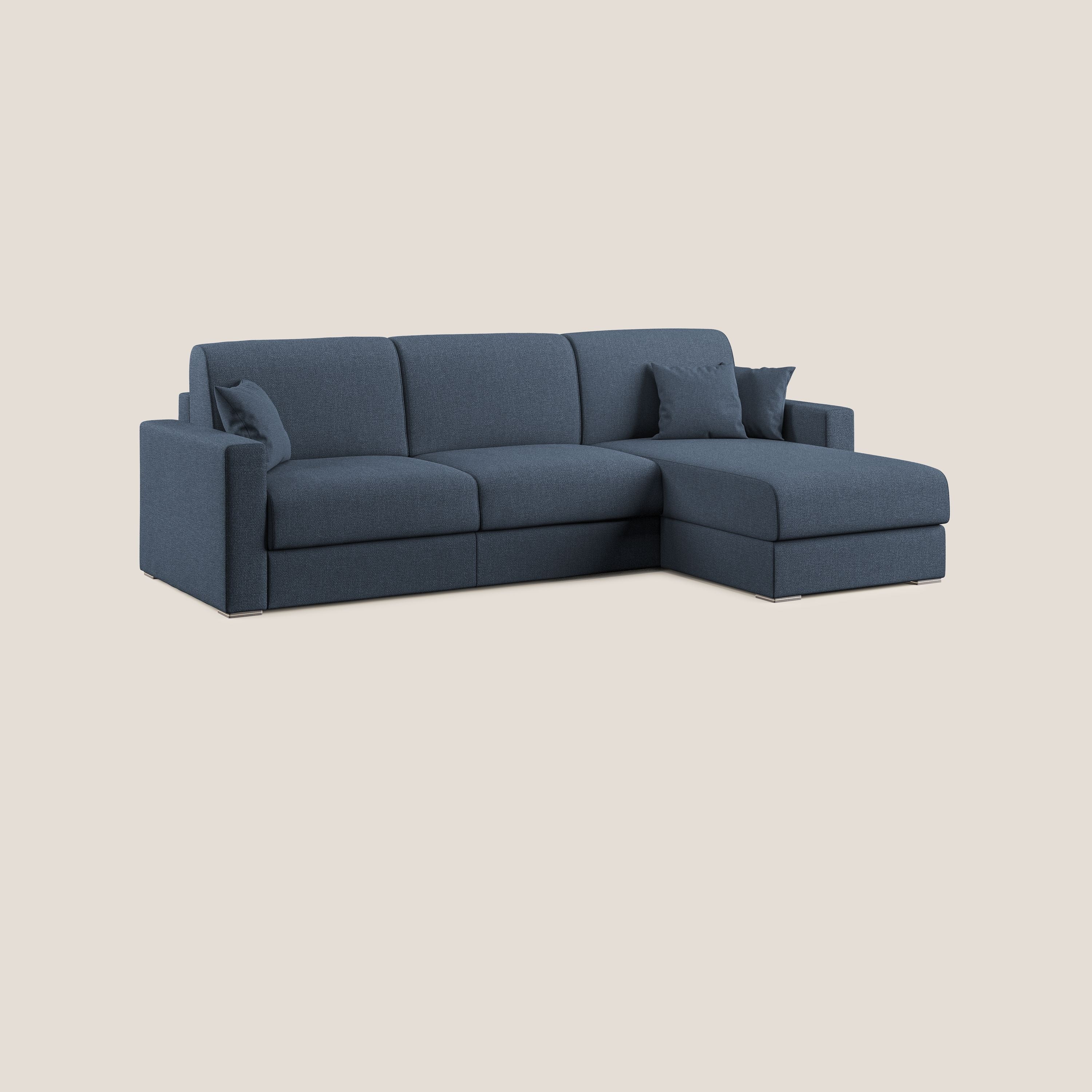 Best Canapé d'angle convertible en tissu détachable QuickClean T08 bleu - Image 3