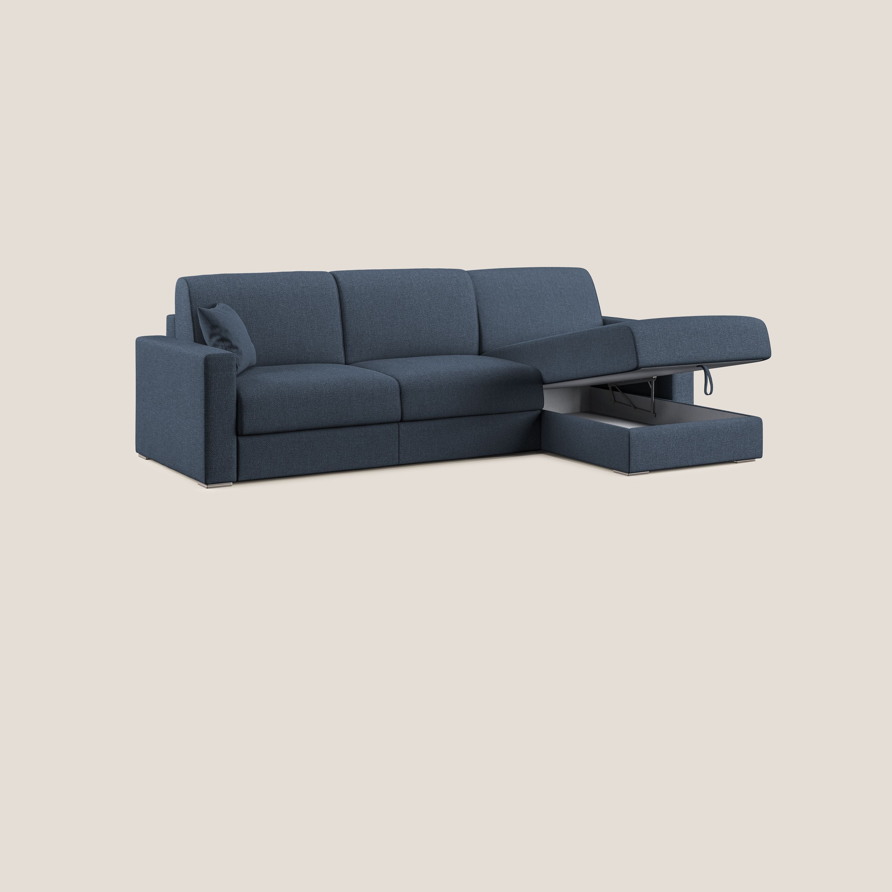 Best Canapé d'angle convertible en tissu détachable QuickClean T08 bleu - Image 4