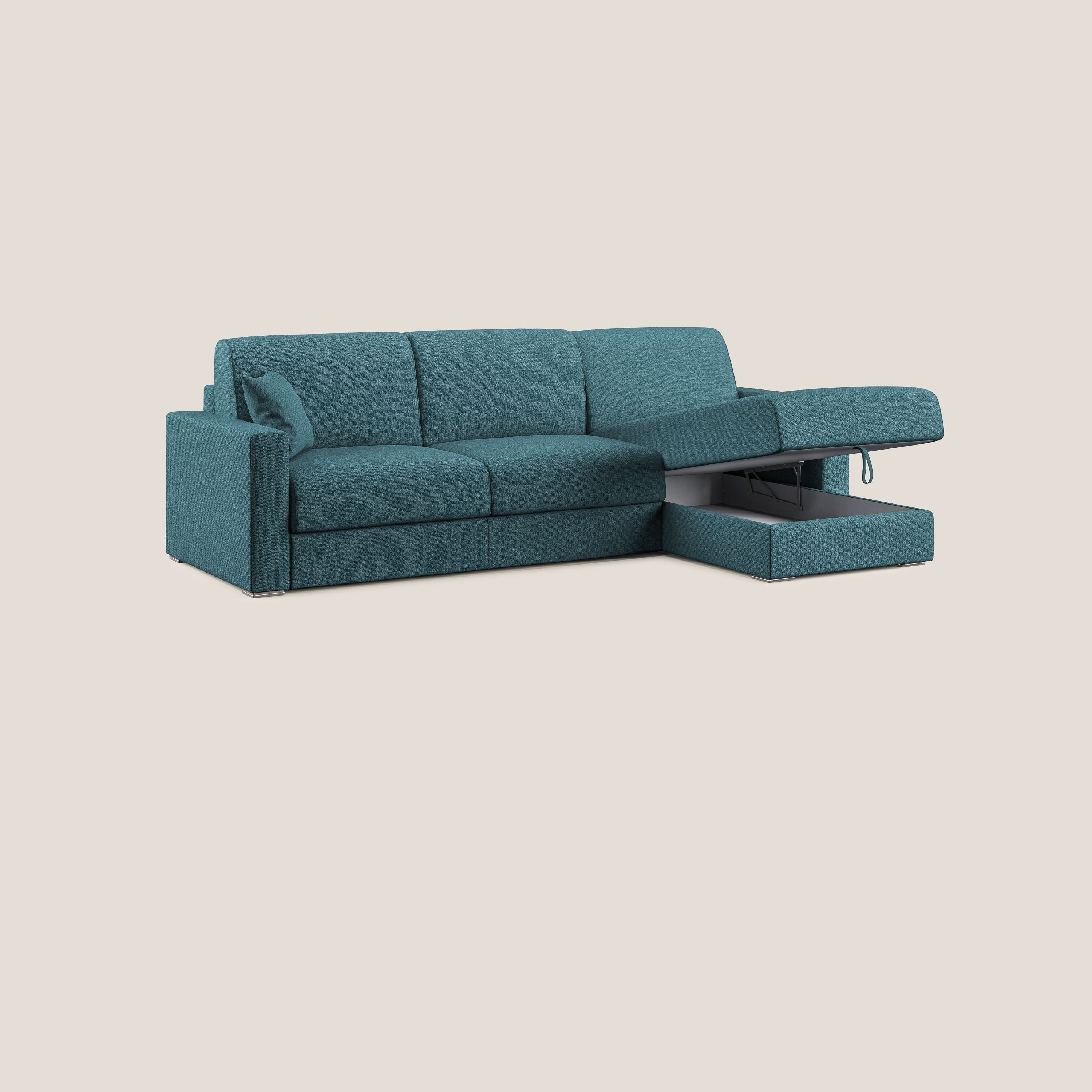 Best Canapé d'angle convertible en tissu détachable QuickClean T08 bleu ciel - Image 4