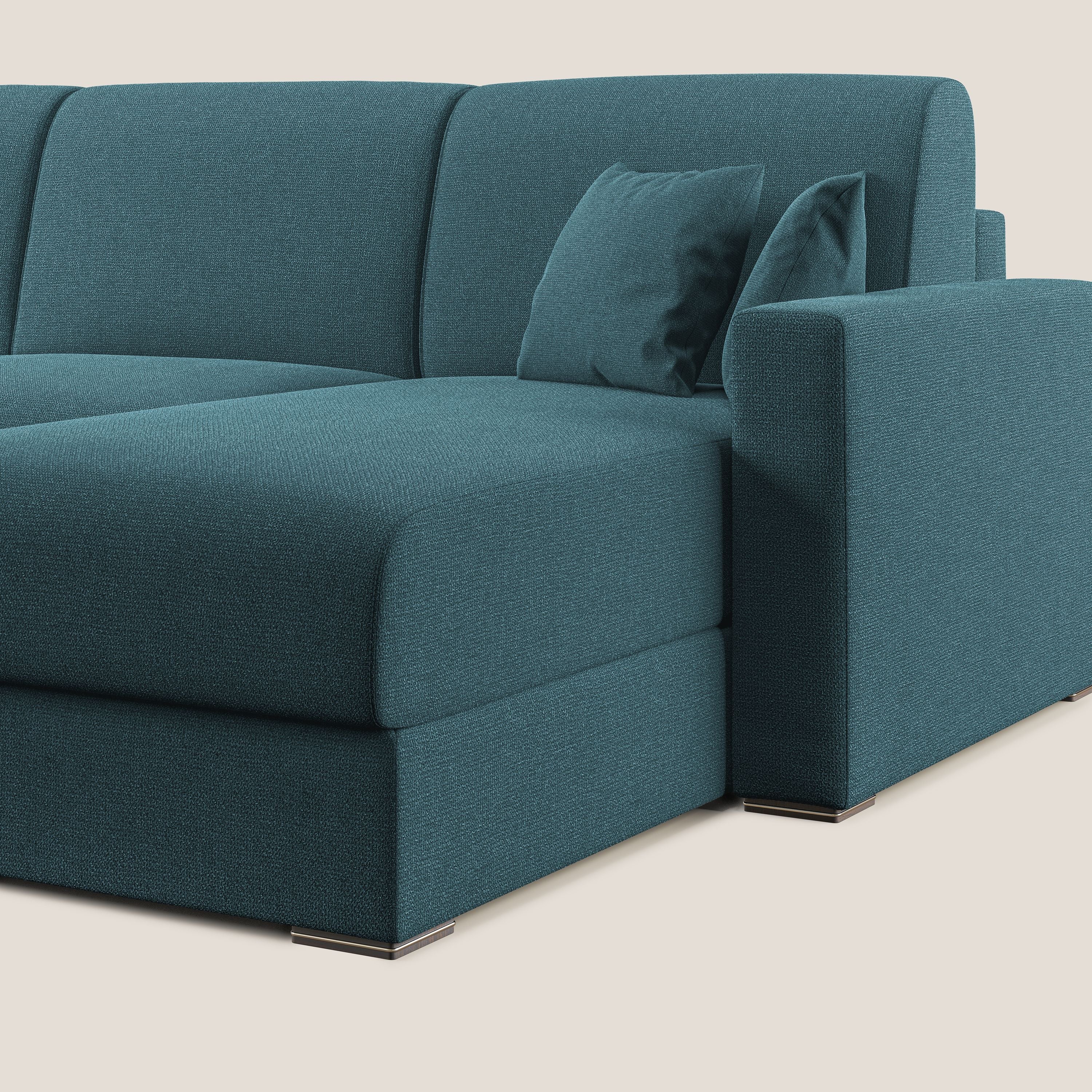 Best Canapé d'angle convertible en tissu détachable QuickClean T08 bleu ciel - Image 9