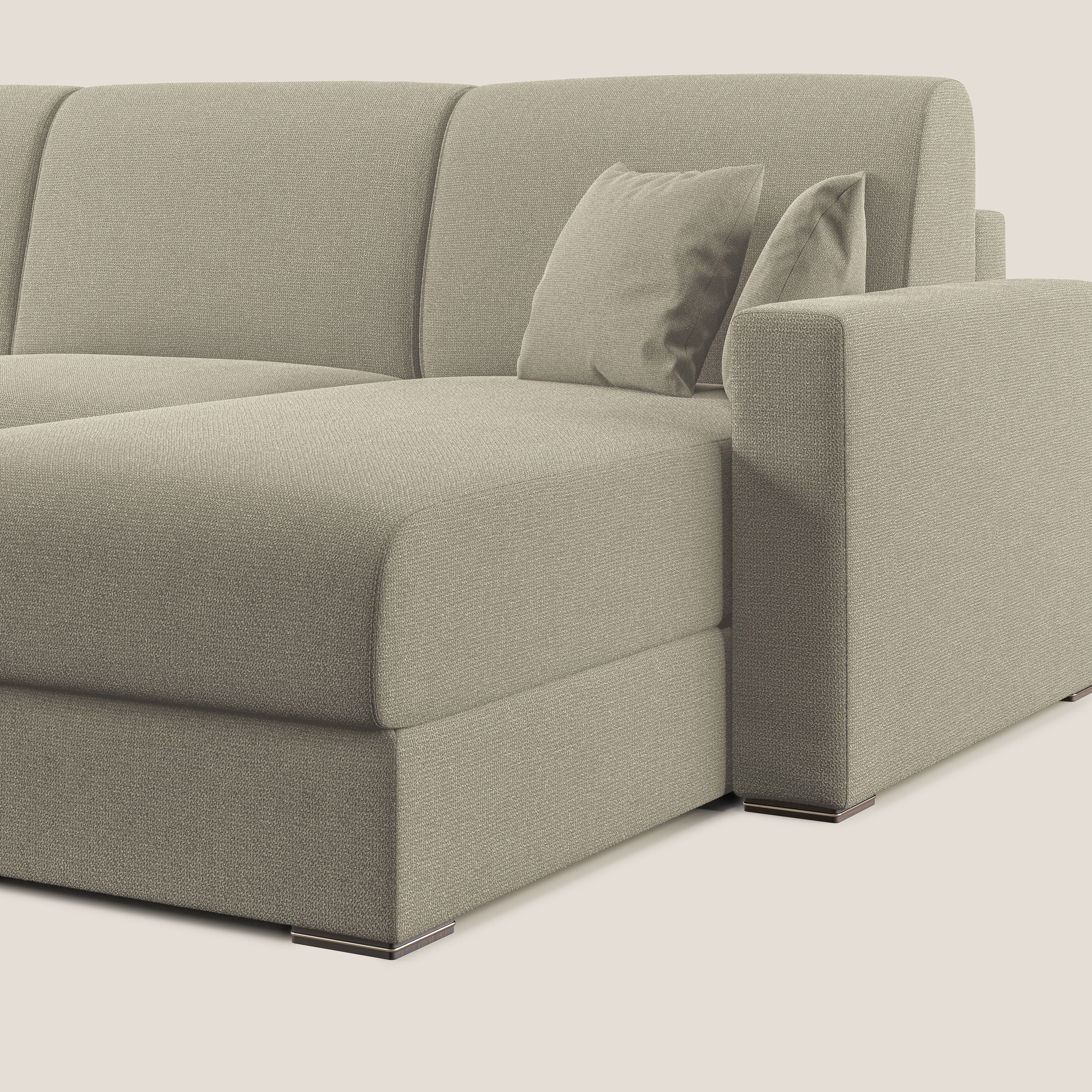 Best Canapé d'angle convertible en tissu détachable QuickClean T08 crème - Image 6