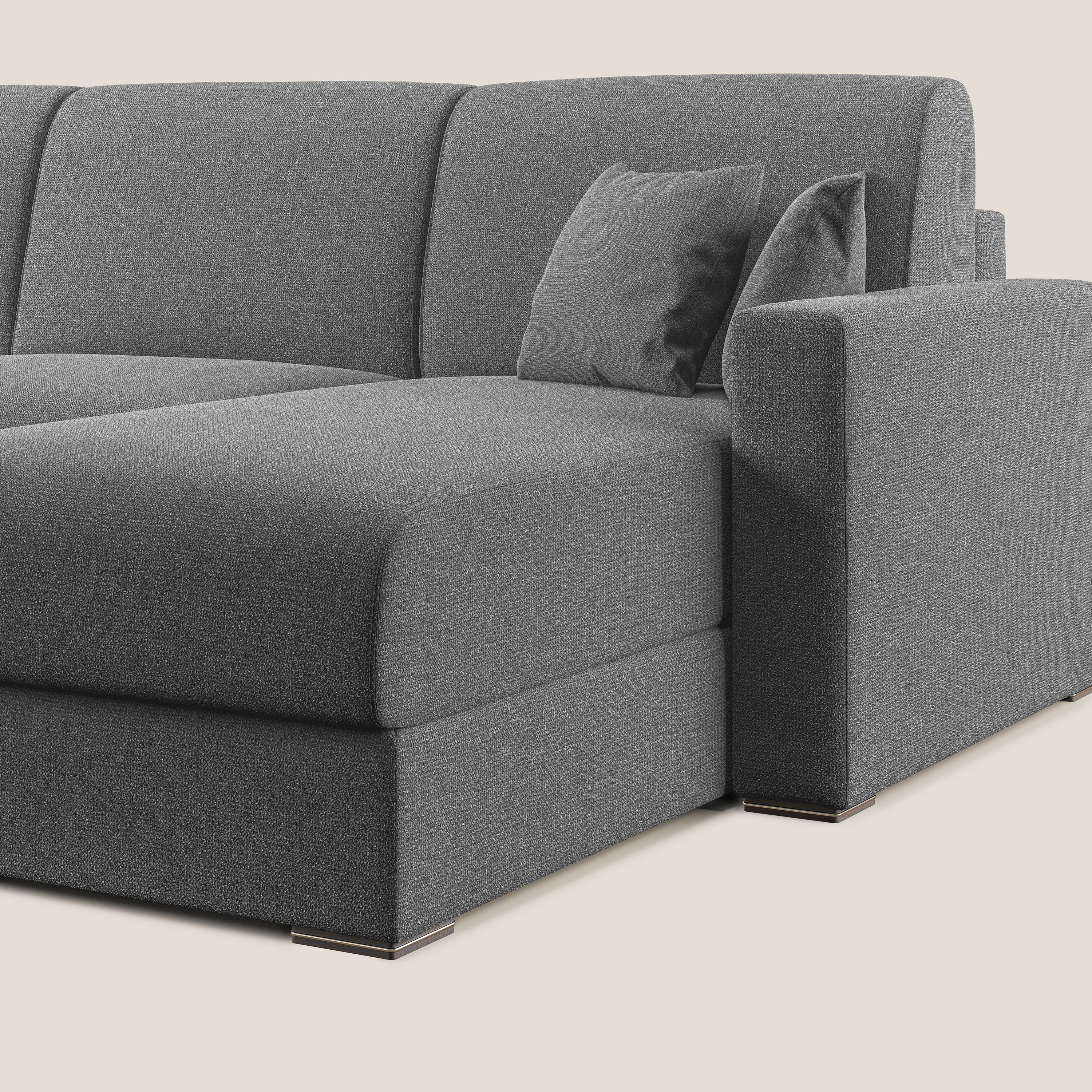 Best Canapé d'angle convertible en tissu détachable QuickClean T08 gris - Image 7