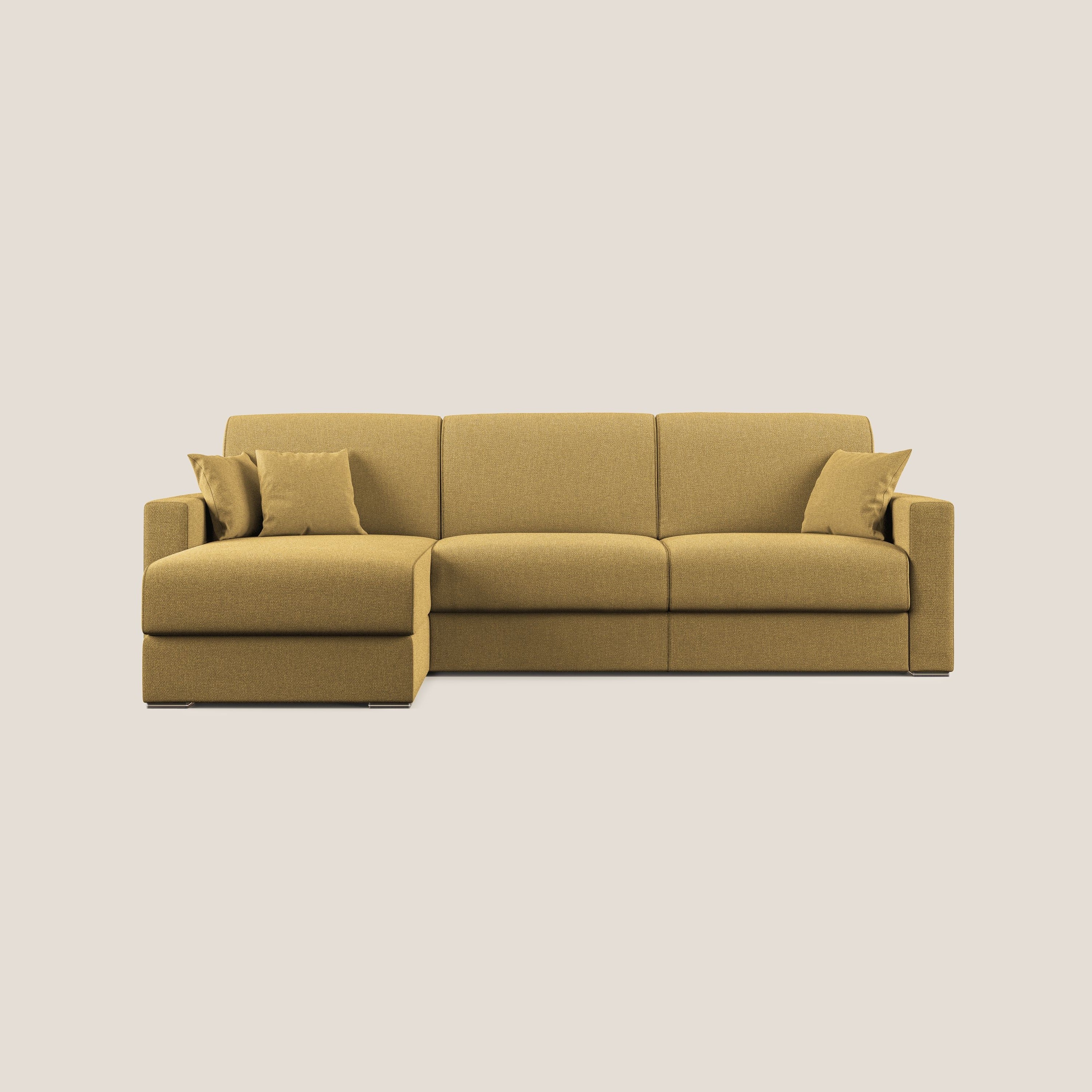 Best Canapé d'angle convertible en tissu détachable QuickClean T08 jaune - Image 10