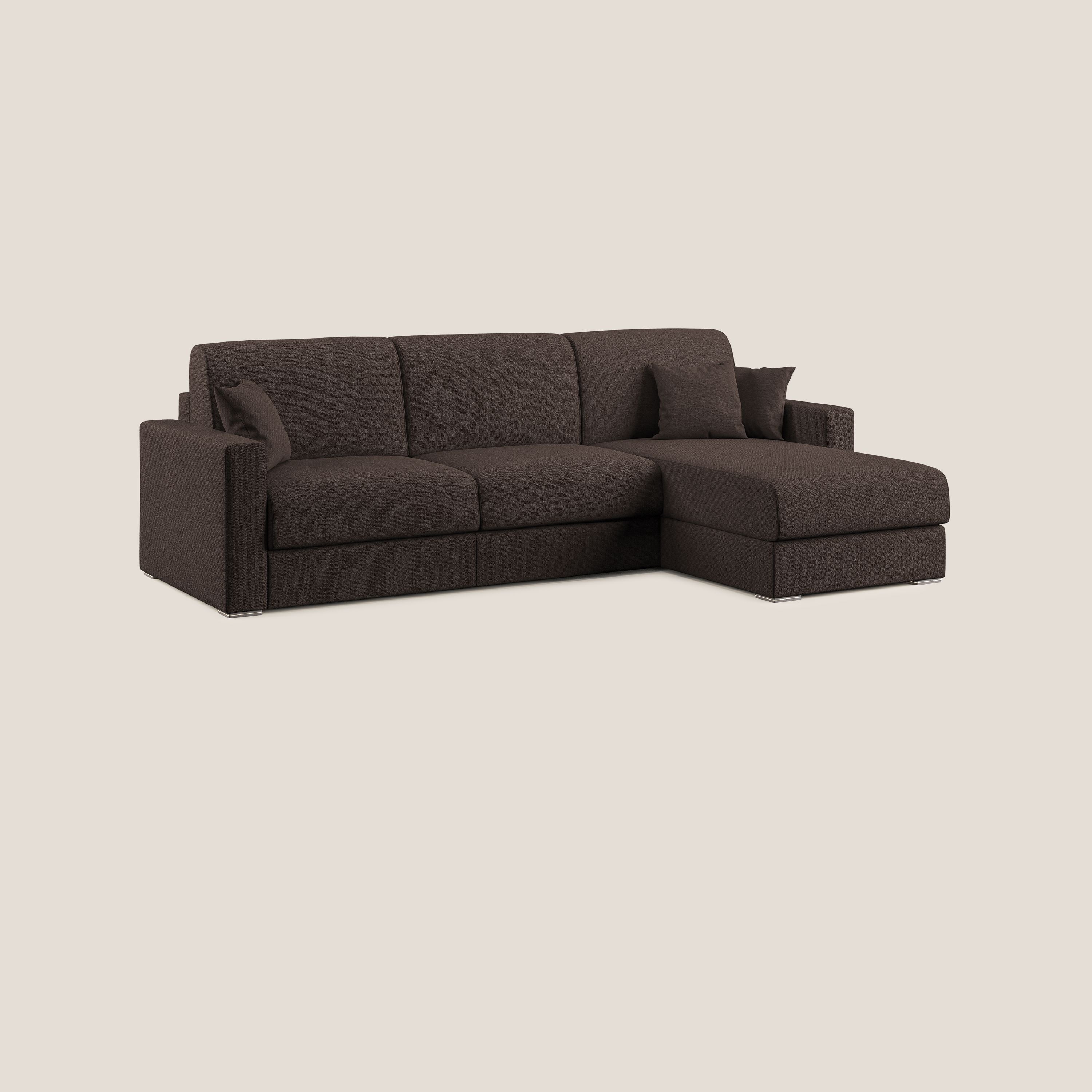 Best Canapé d'angle convertible en tissu détachable QuickClean T08 marron - Image 3