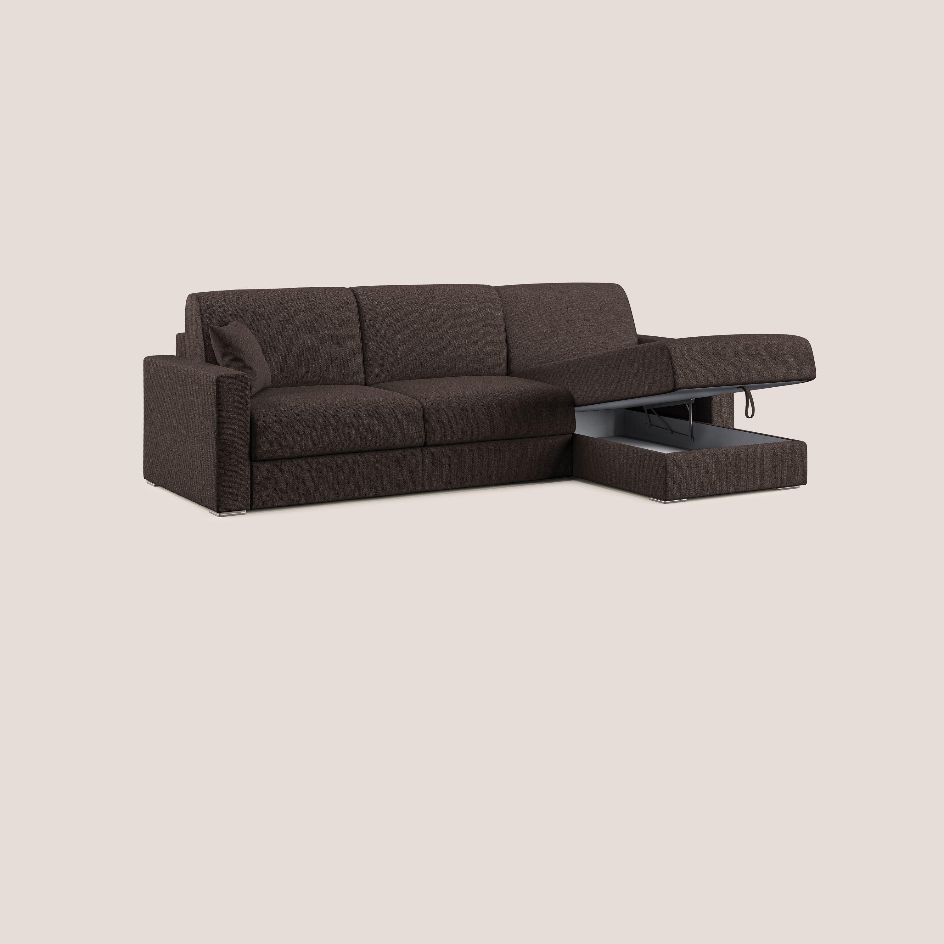 Best Canapé d'angle convertible en tissu détachable QuickClean T08 marron - Image 4
