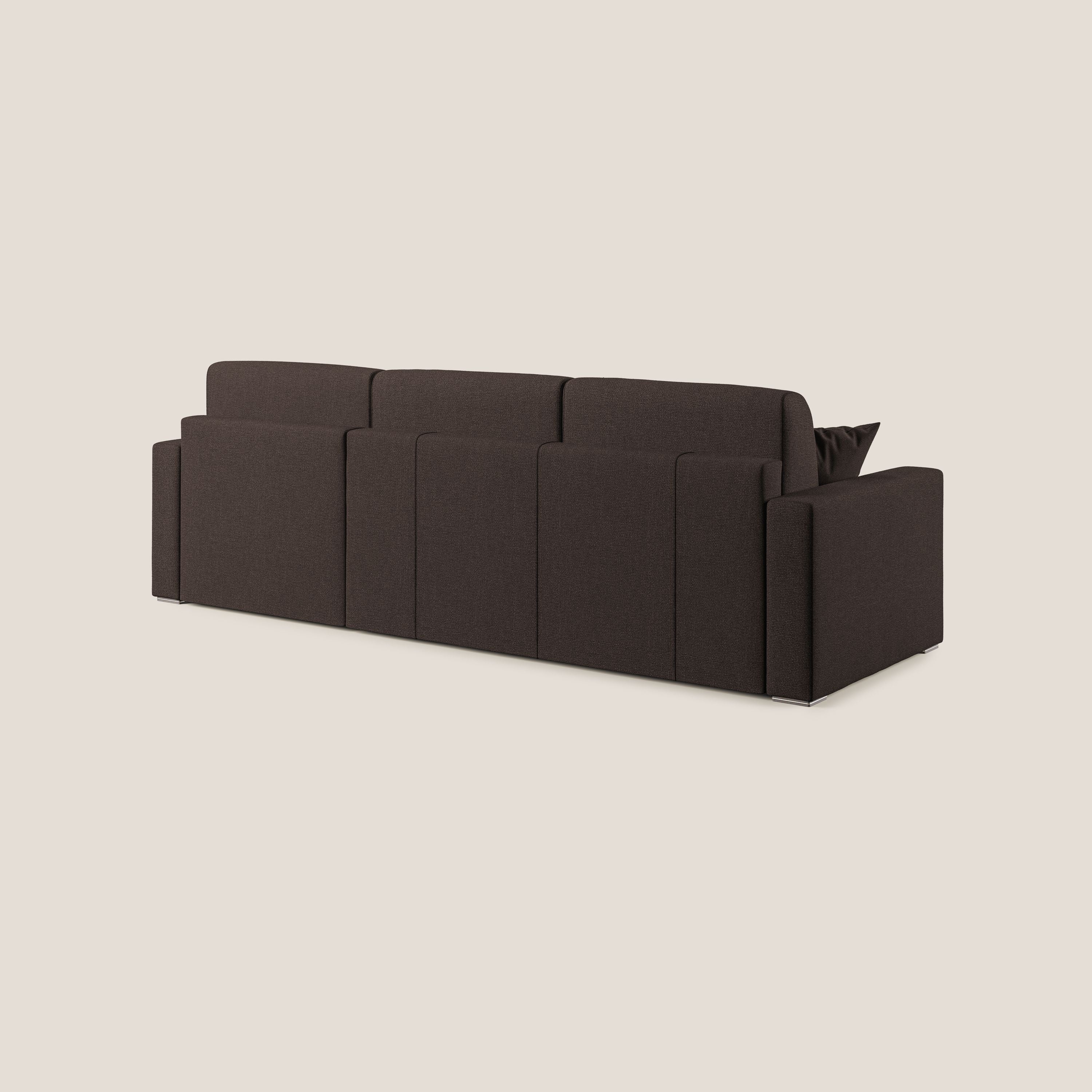 Best Canapé d'angle convertible en tissu détachable QuickClean T08 marron - Image 6