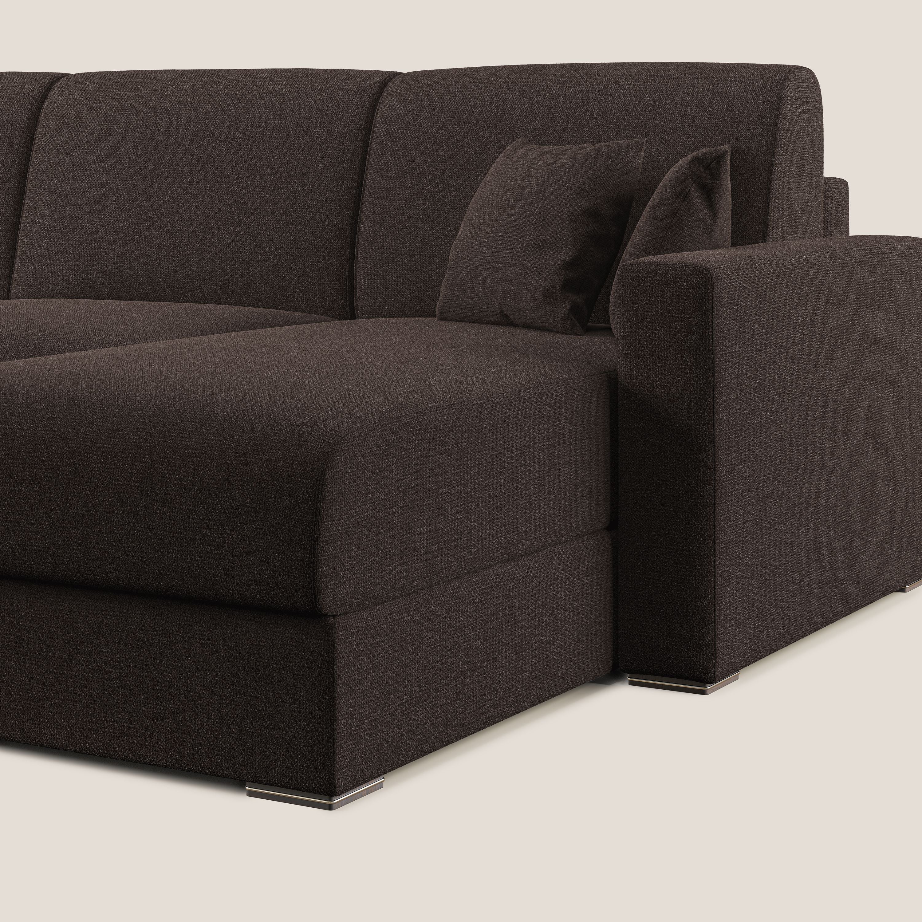 Best Canapé d'angle convertible en tissu détachable QuickClean T08 marron - Image 7