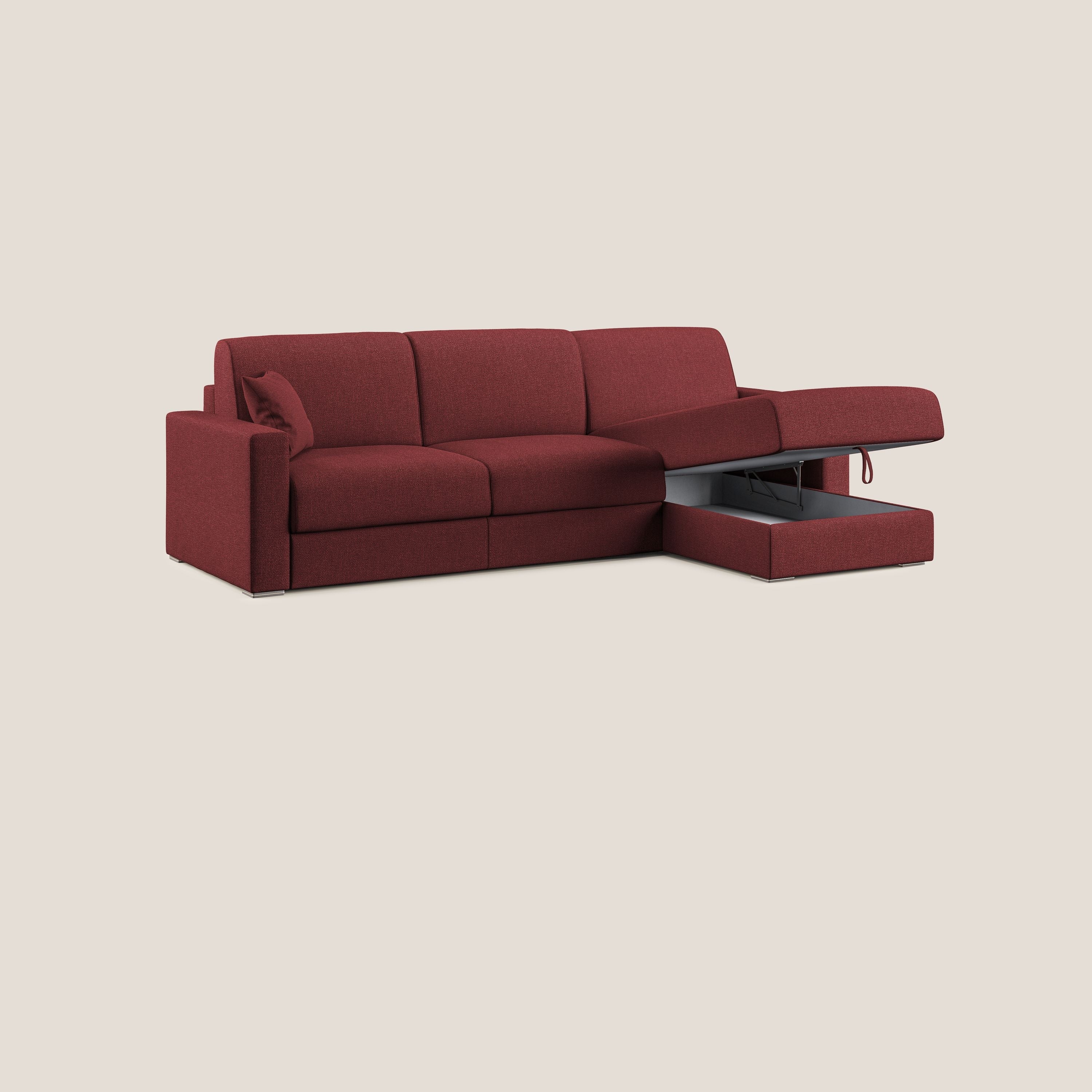 Best Canapé d'angle convertible en tissu détachable QuickClean T08 rouge - Image 4