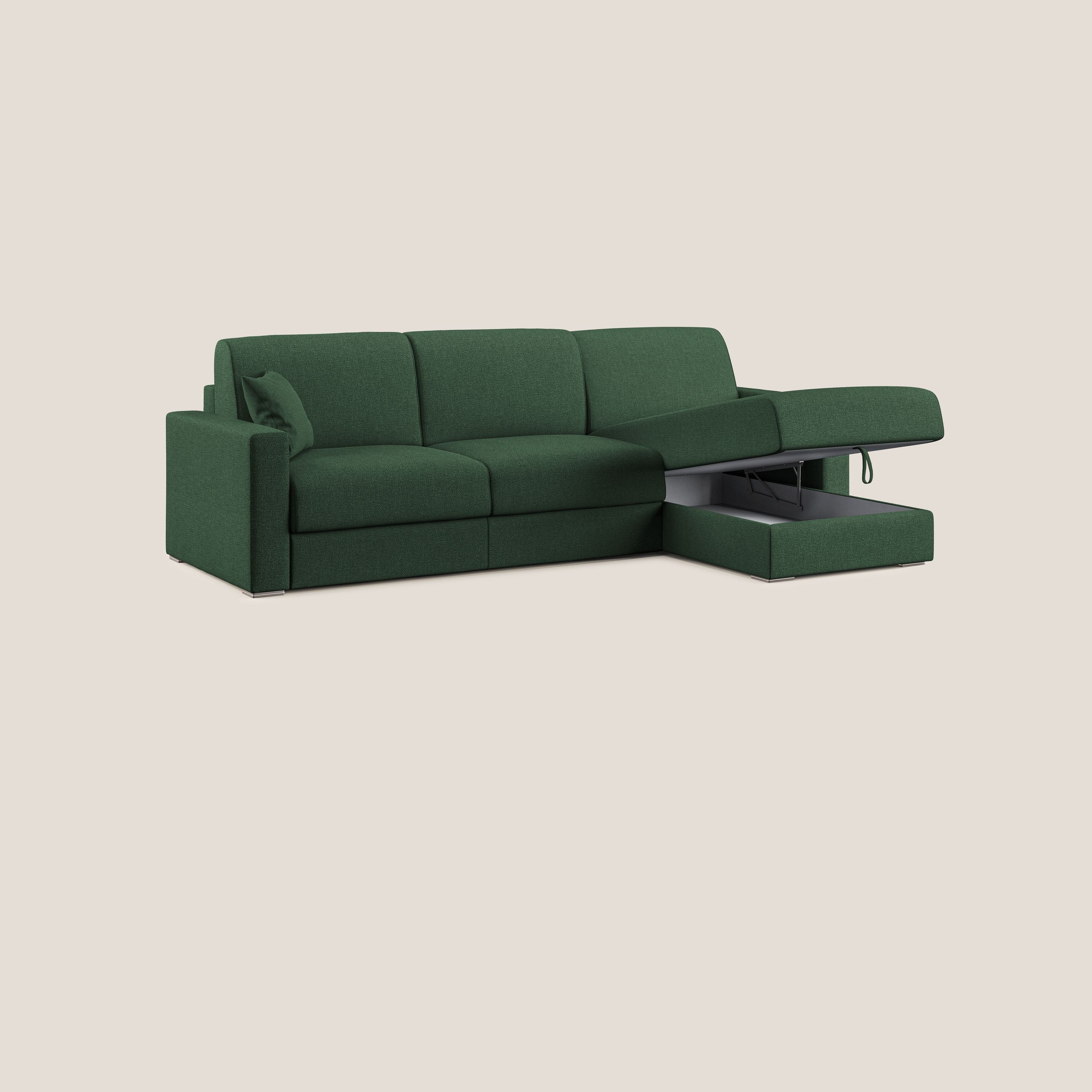 Best Canapé d'angle convertible en tissu détachable QuickClean T08 vert - Image 4