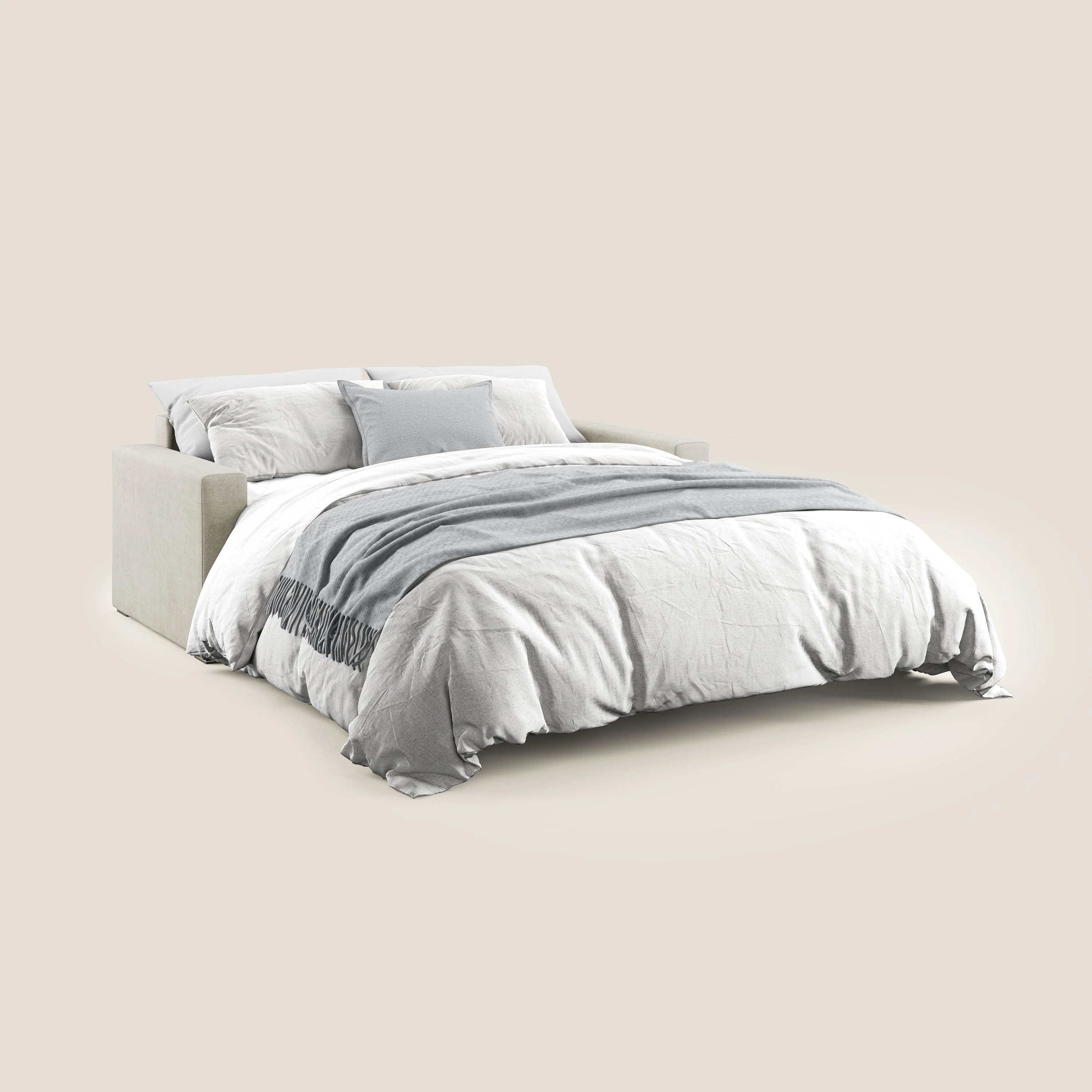 Best Canapé convertible en tissu imperméable T02 crème - Image 2