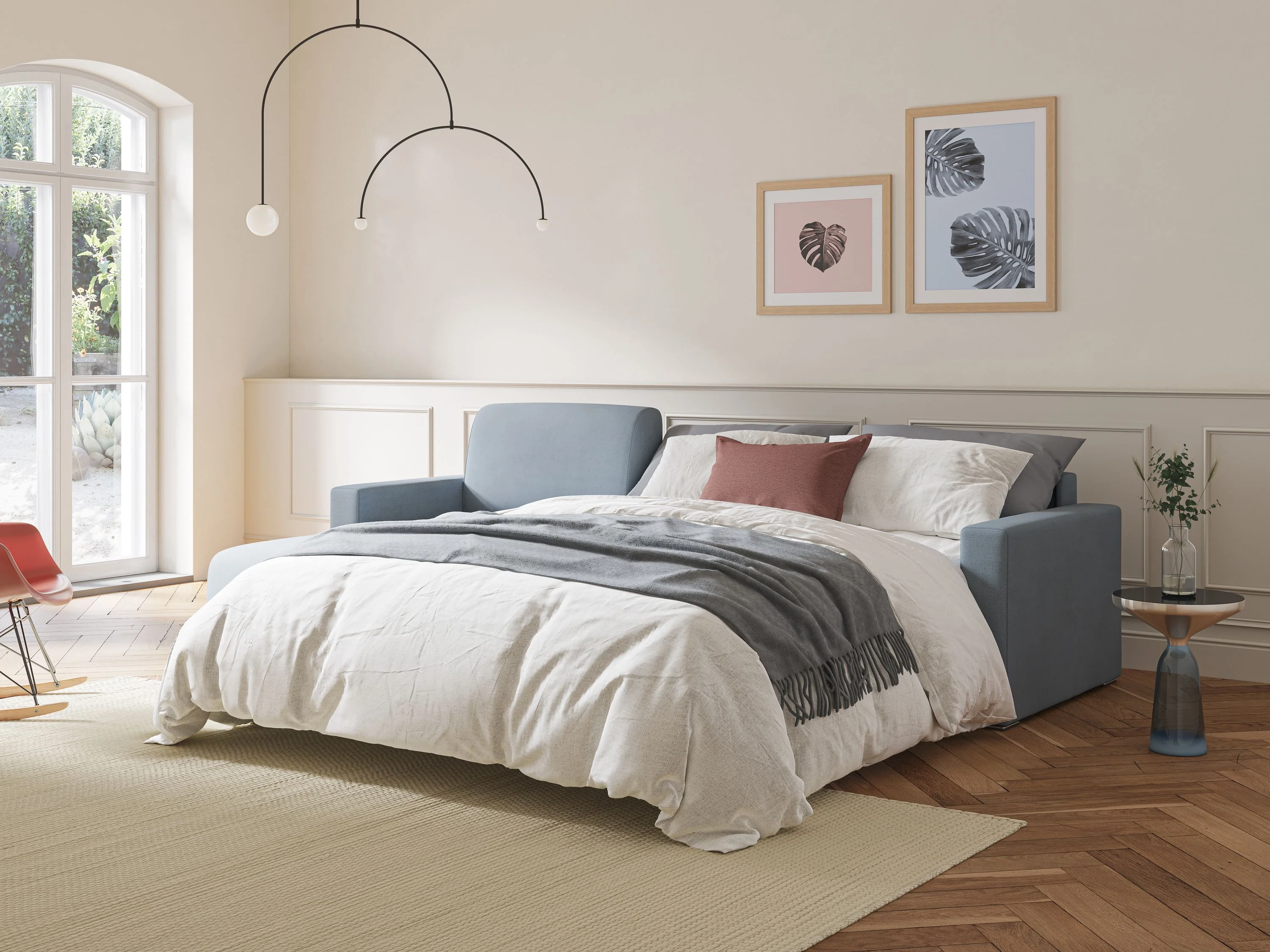 Best Canapé d'angle convertible en tissu imperméable T02 beige - Image 2