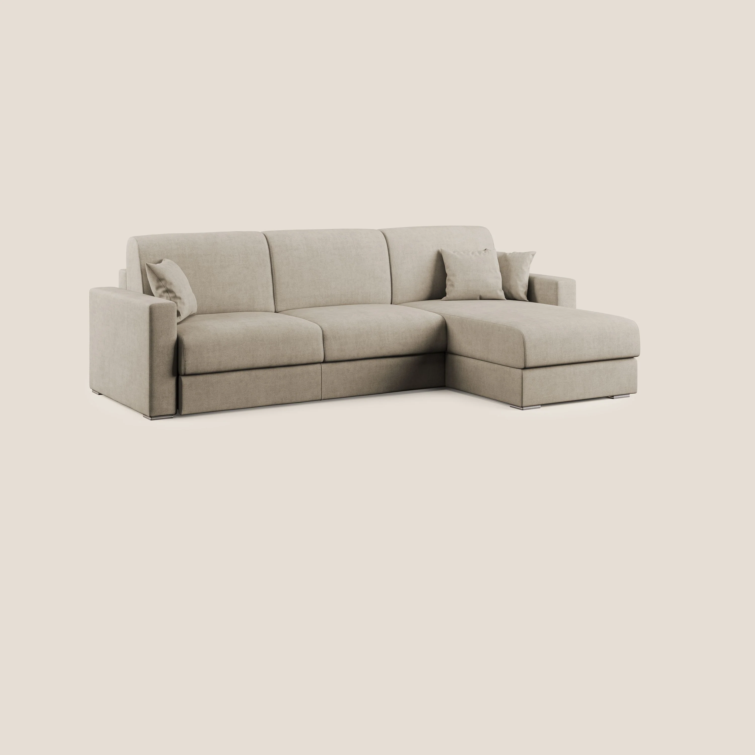 Best Canapé d'angle convertible en tissu imperméable T02 beige - Image 3