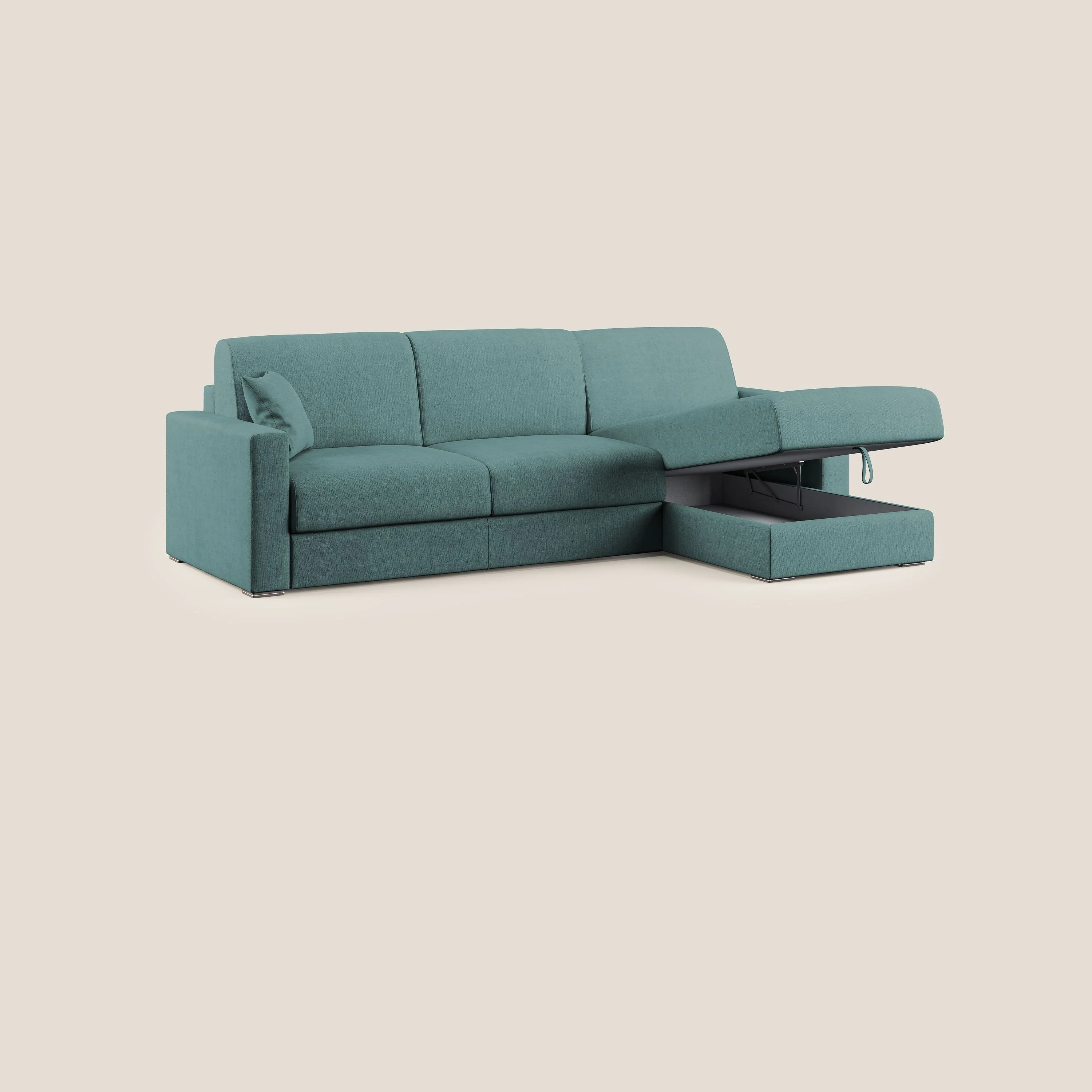 Best Canapé d'angle convertible en tissu imperméable T02 bleu canard - Image 4