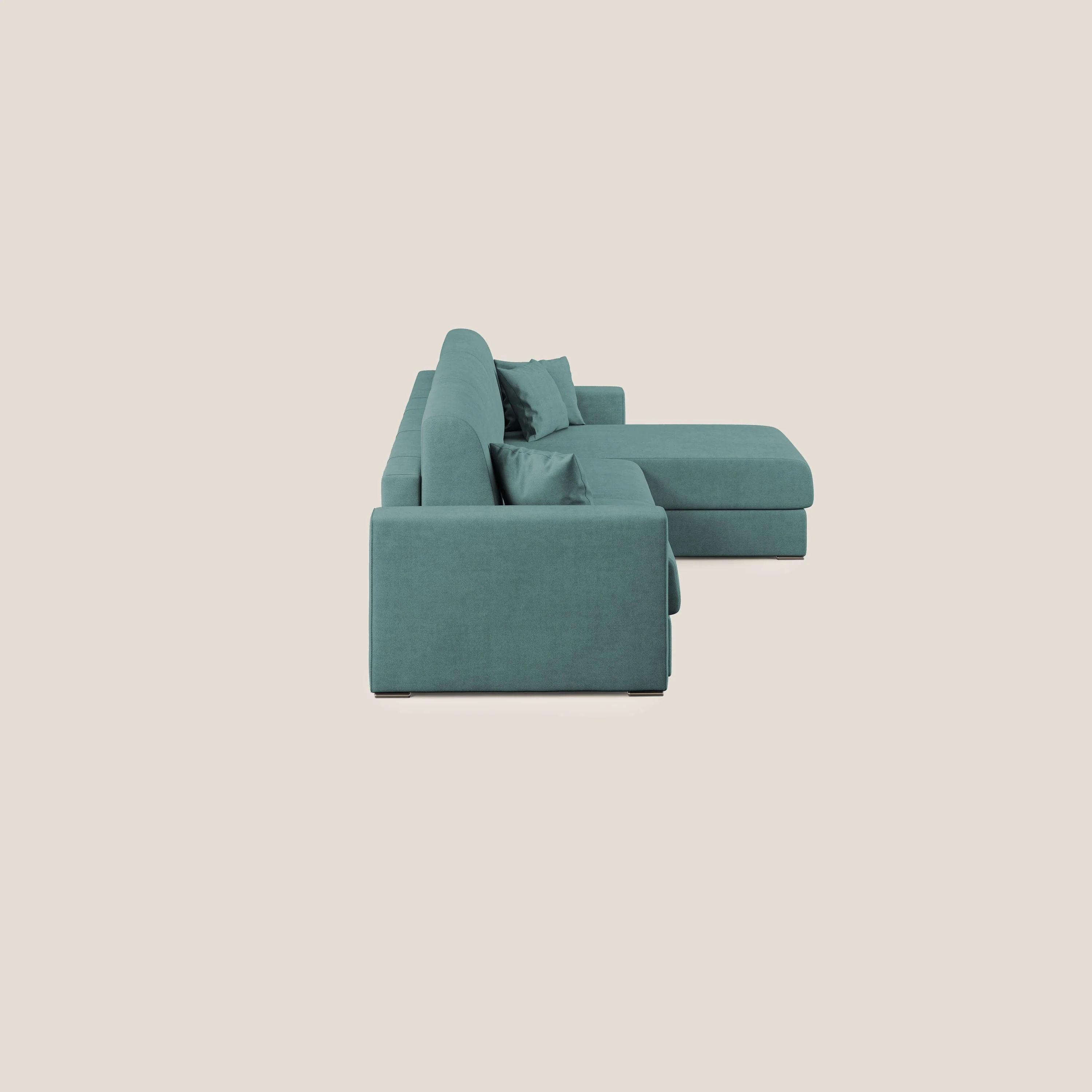 Best Canapé d'angle convertible en tissu imperméable T02 bleu canard - Image 5