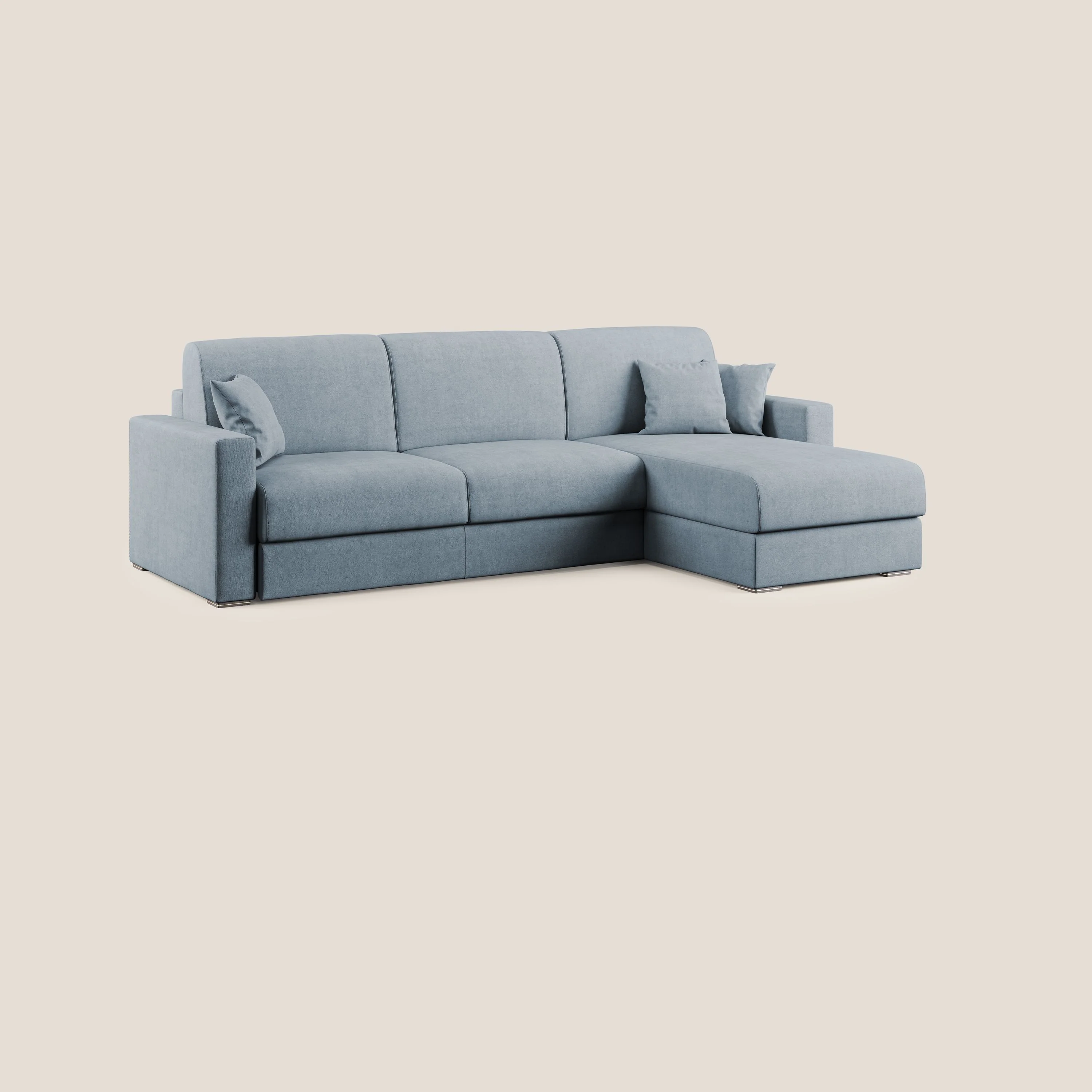 Best Canapé d'angle convertible en tissu imperméable T02 bleu pastel - Image 3