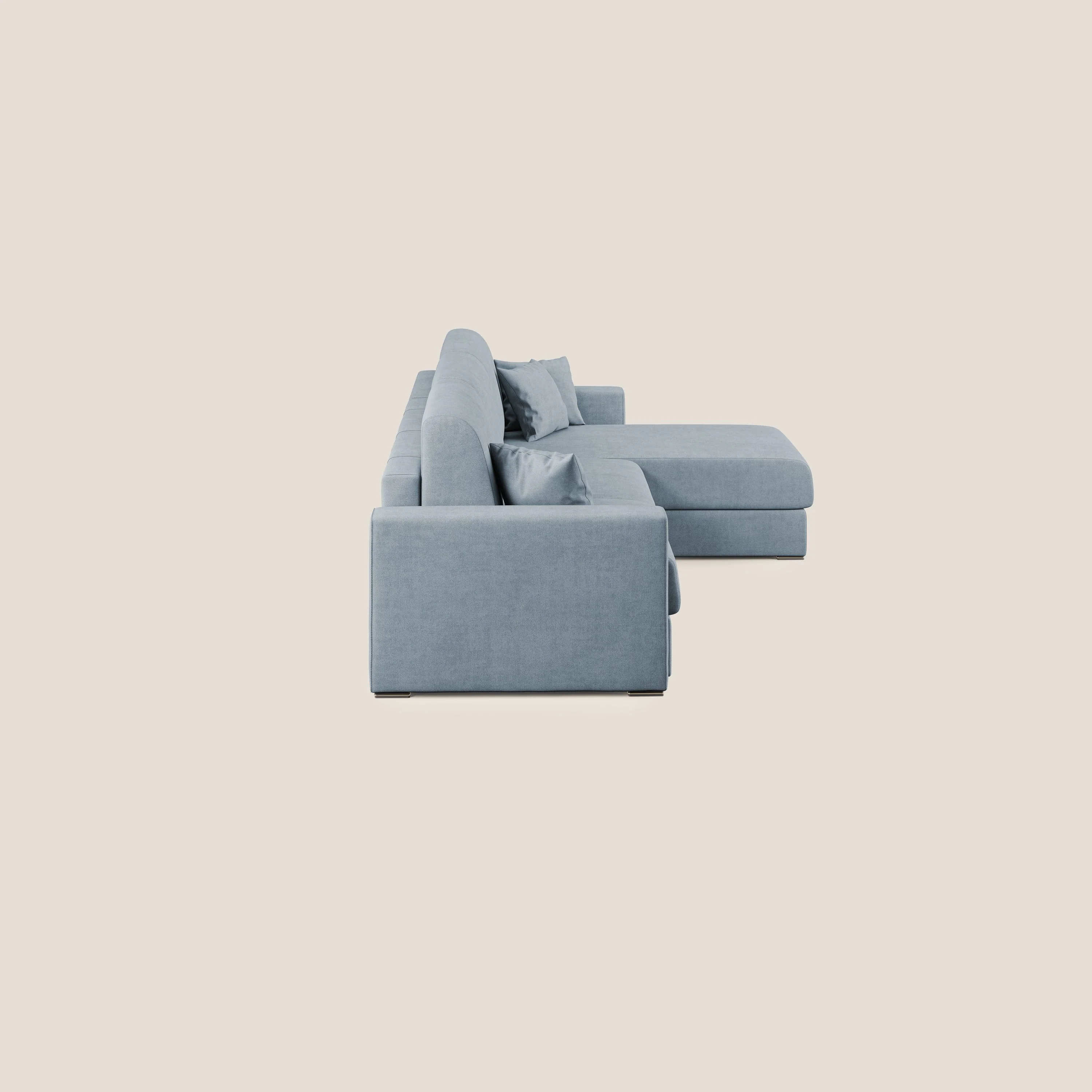 Best Canapé d'angle convertible en tissu imperméable T02 bleu pastel - Image 5
