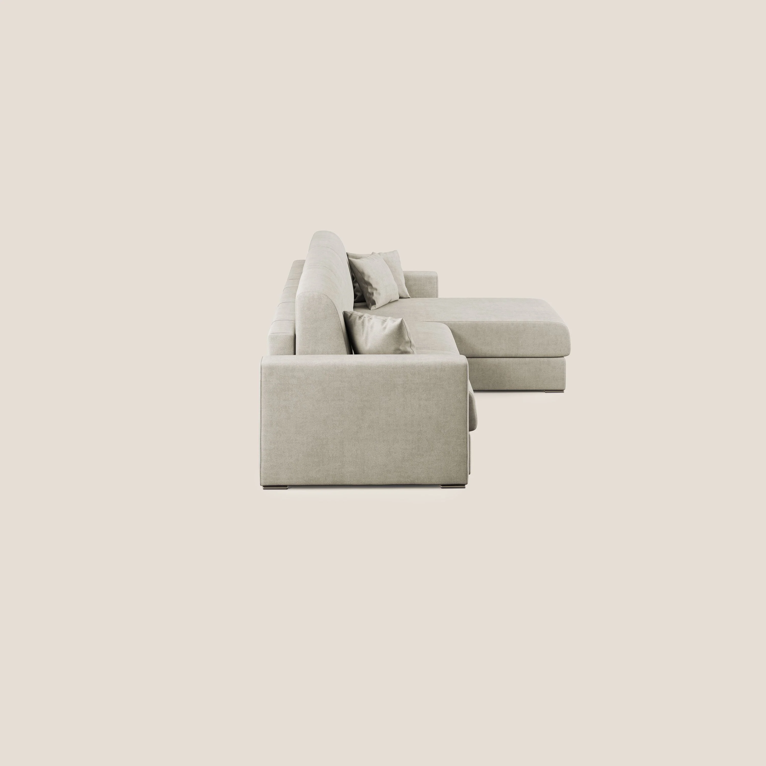 Best Canapé d'angle convertible en tissu imperméable T02 crème - Image 5