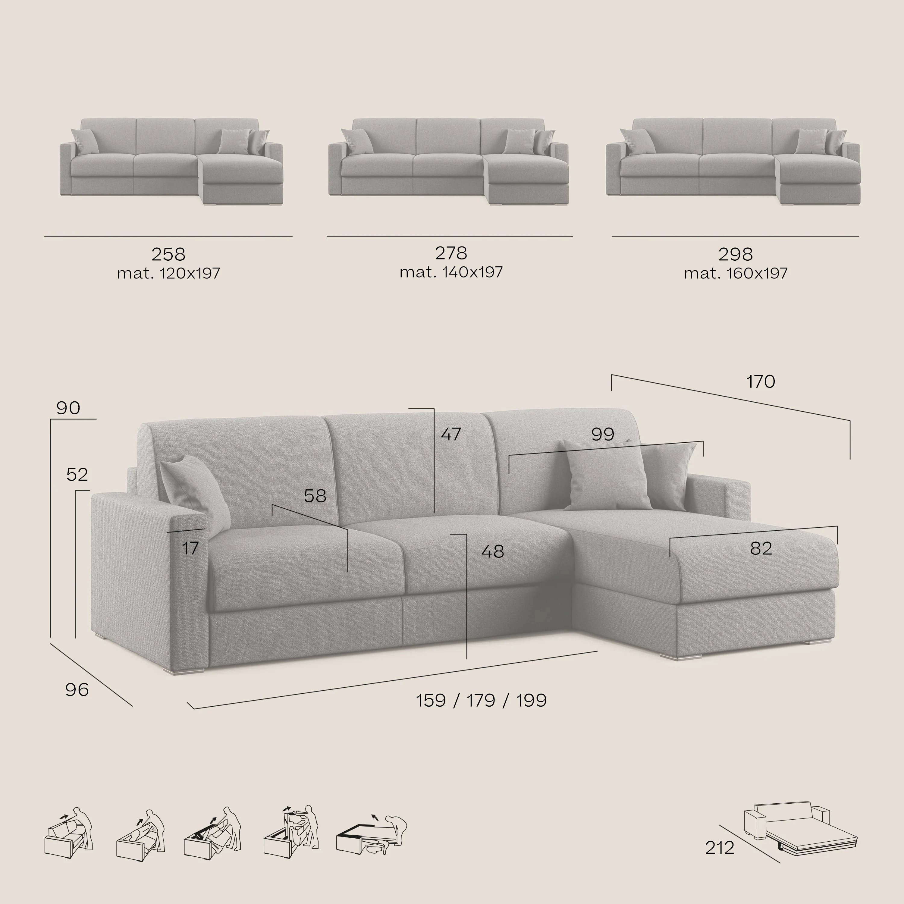 Best Canapé d'angle convertible en tissu imperméable T02 gris - Image 12