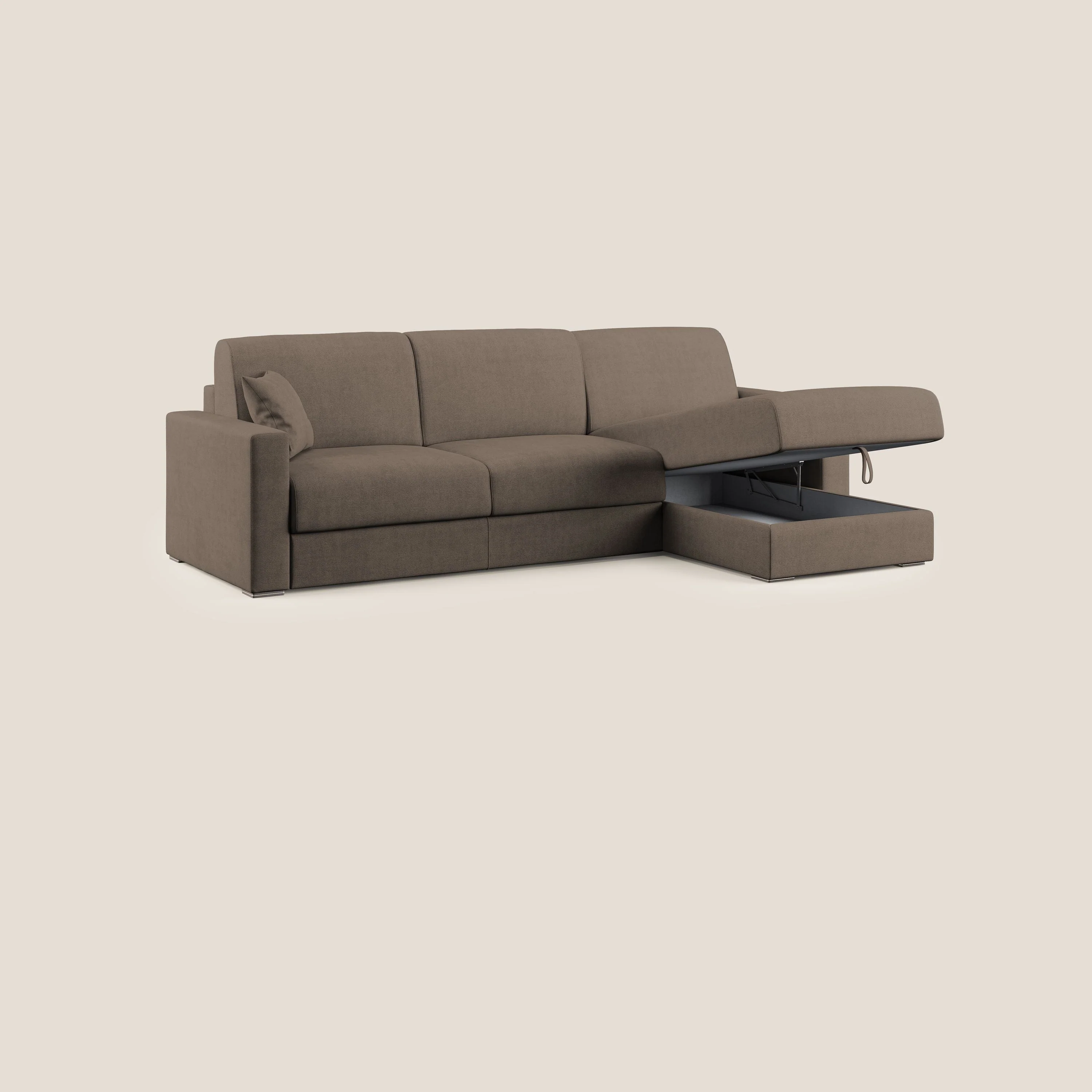 Best Canapé d'angle convertible en tissu imperméable T02 marron - Image 4